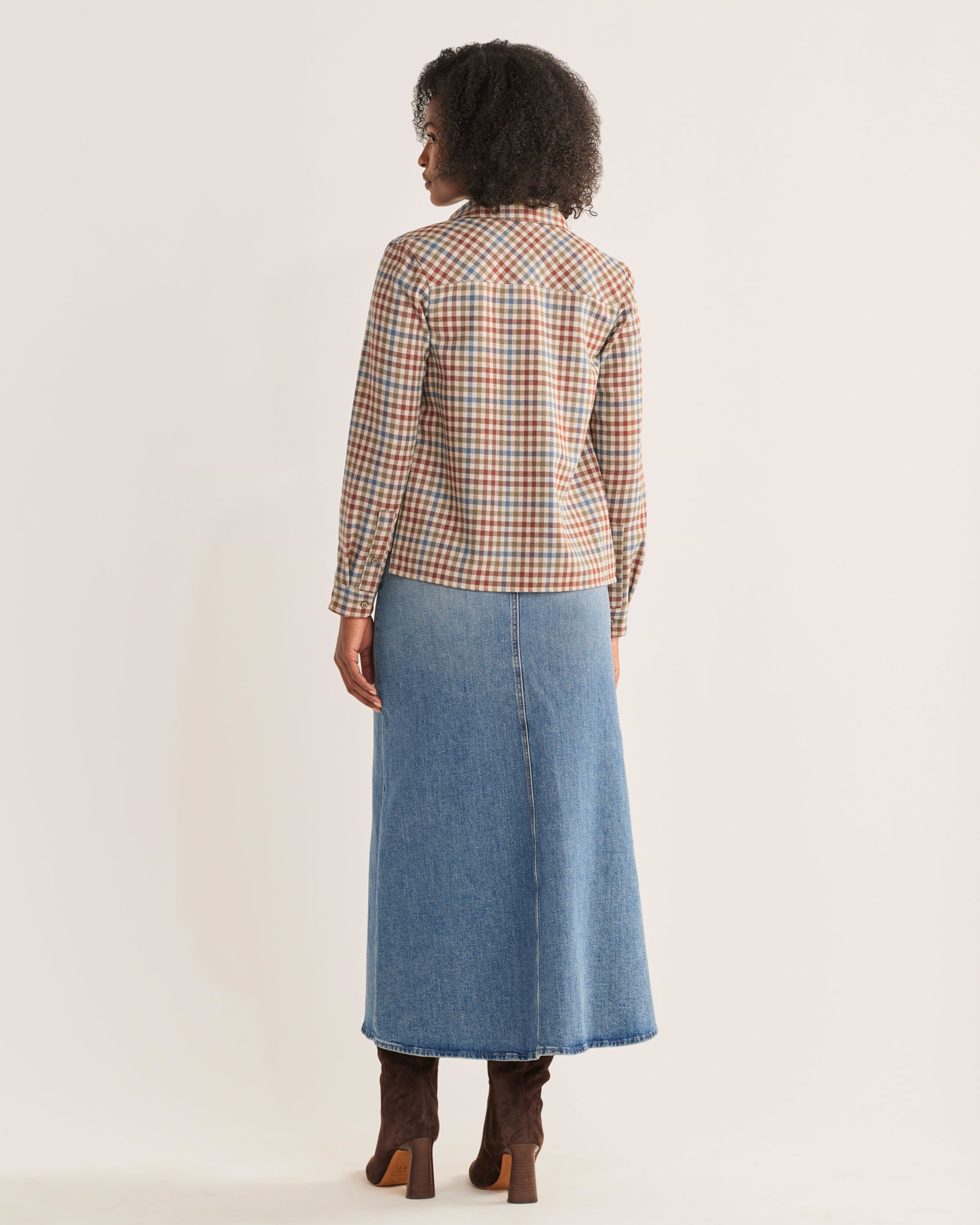 WOMEN'S CROPPED WOOL SHIRT