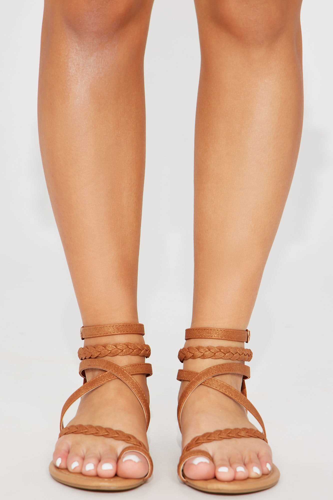 Carmen Braided Strappy Sandals   Tan