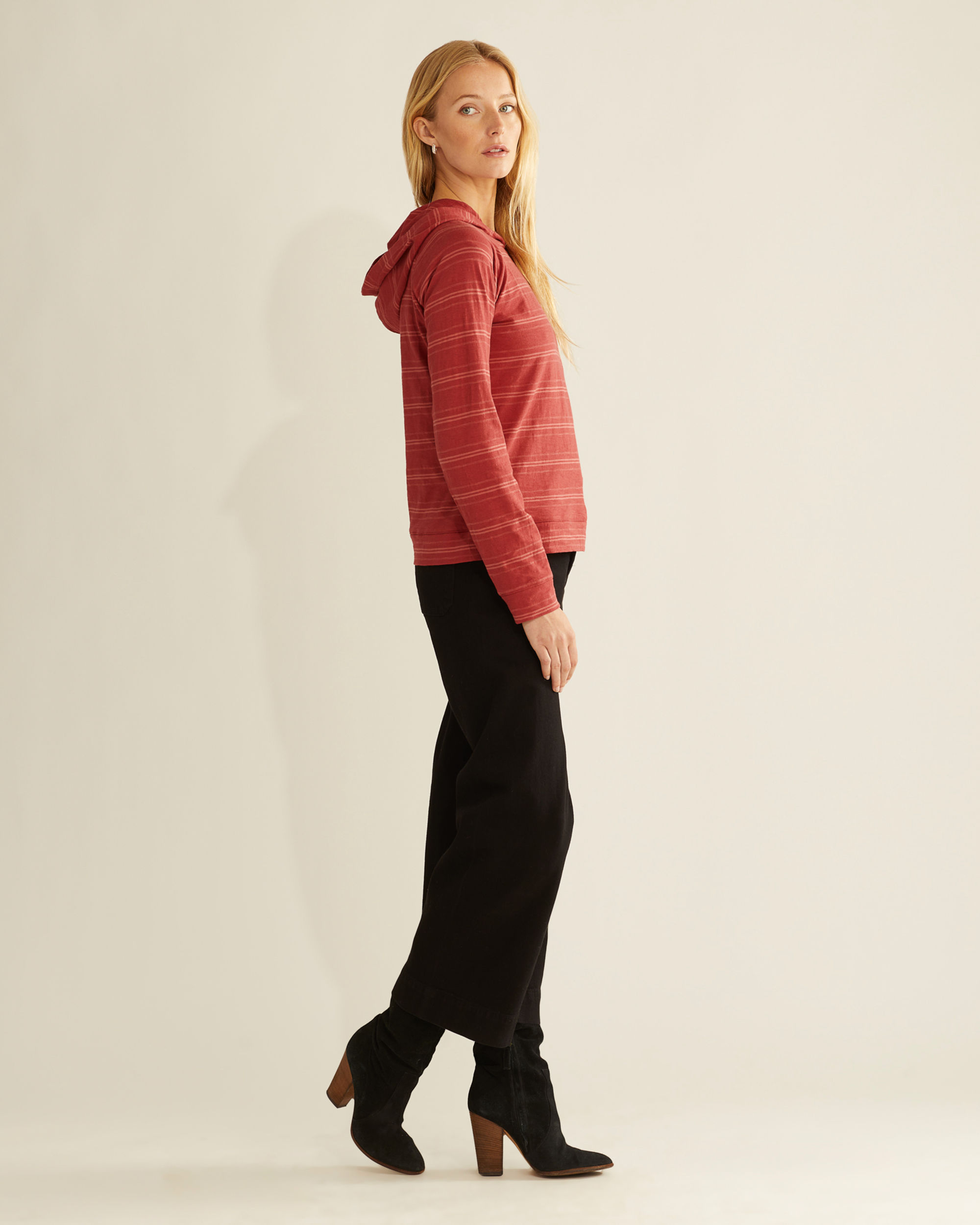 WOMEN'S LONG-SLEEVE COTTON SLUB HENLEY TEE