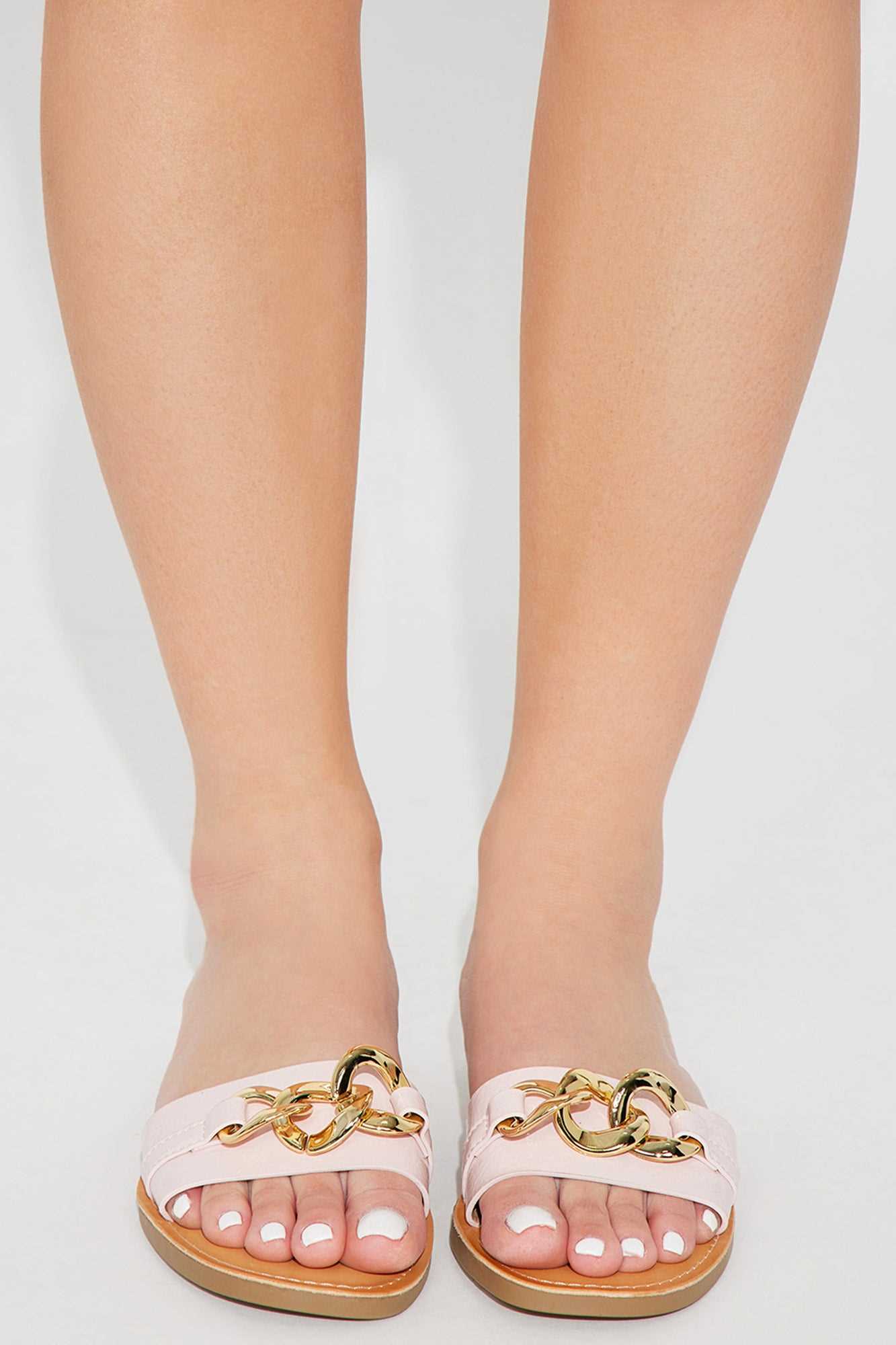 Malia Chain Flat Sandals   Blush