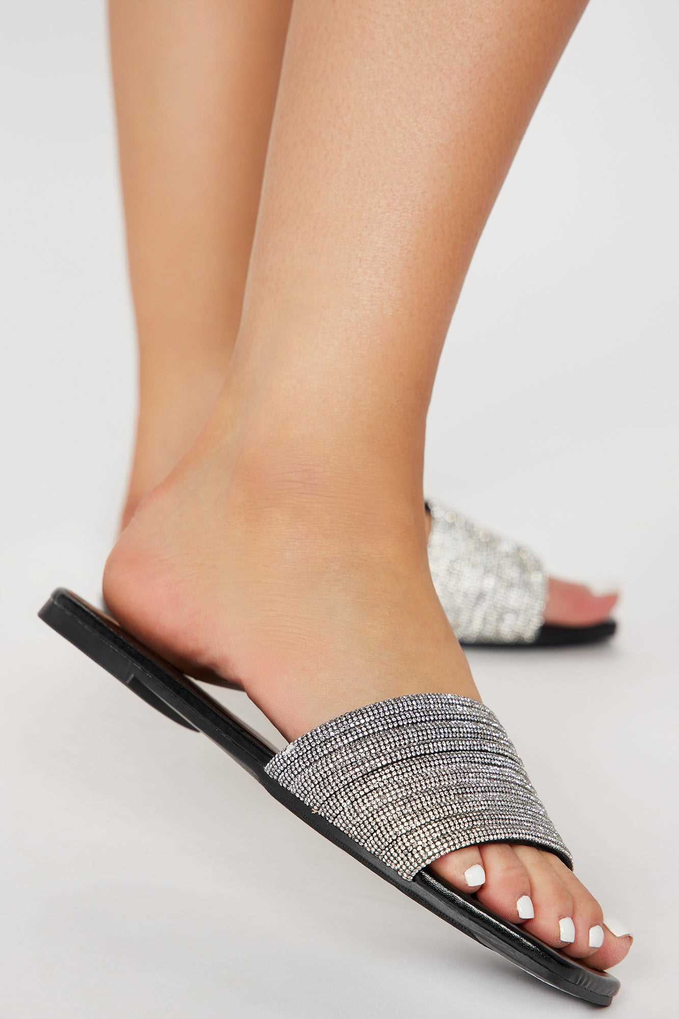 Catch You Later Flat Sandals   Black