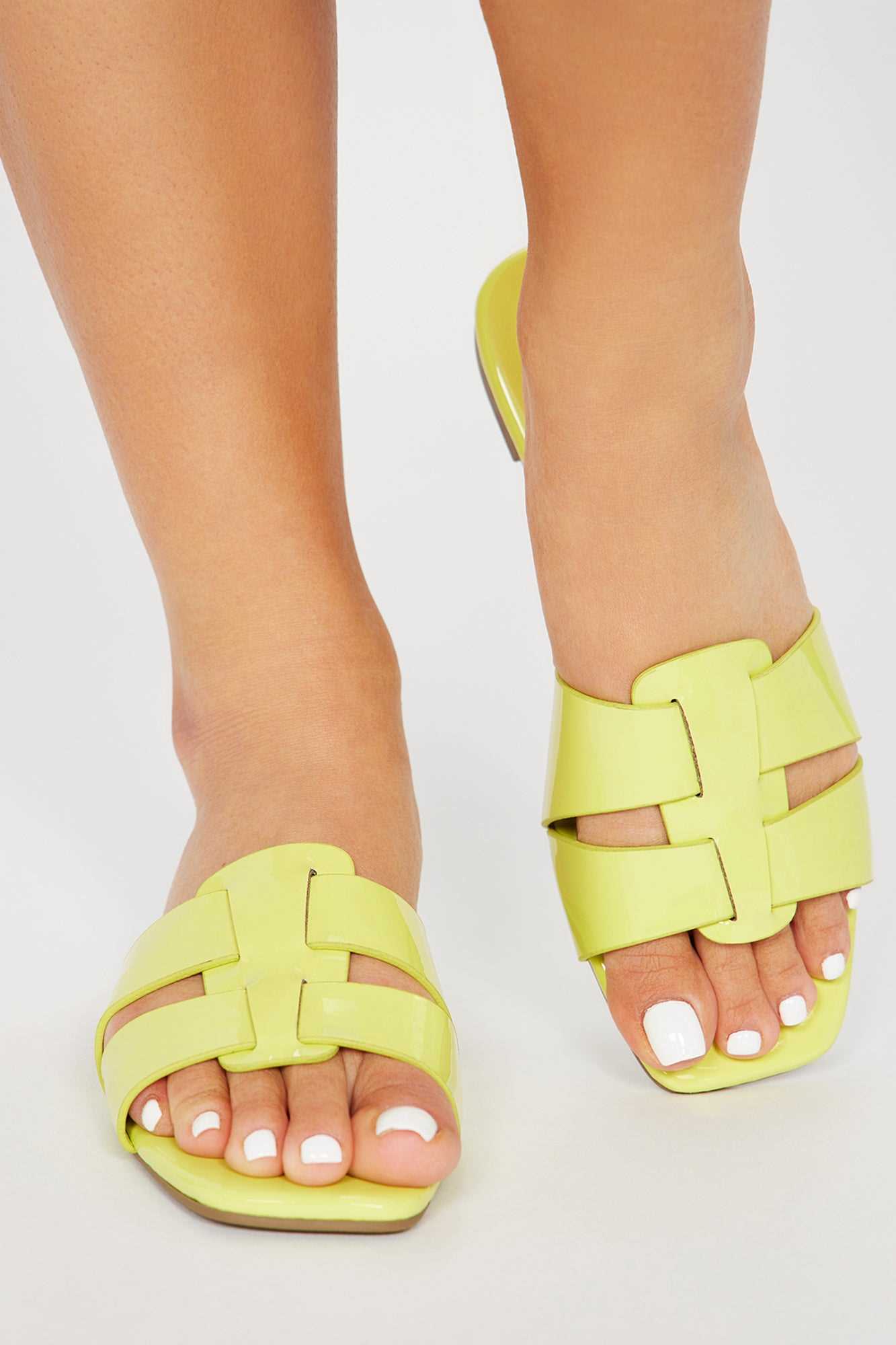 Let s Get Together Flat Sandals   Lime