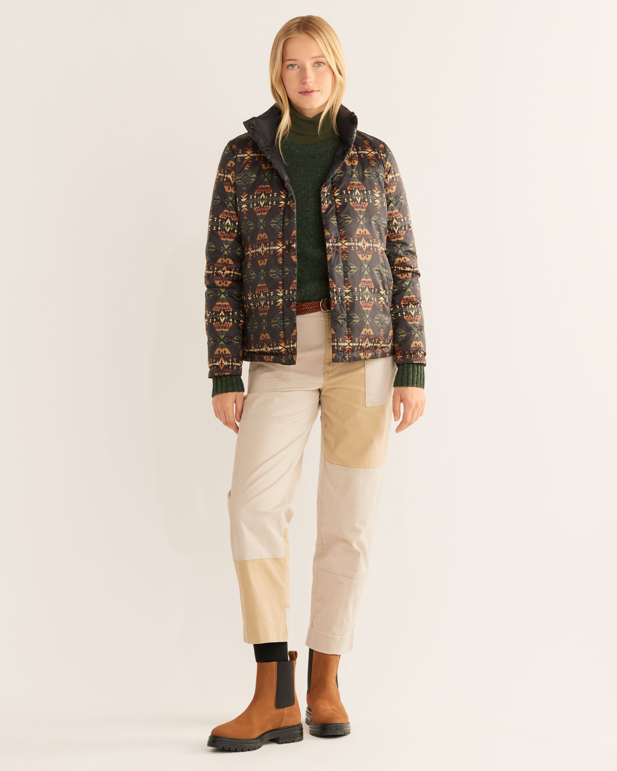 WOMEN'S PACKABLE DOWN REVERSIBLE JACKET