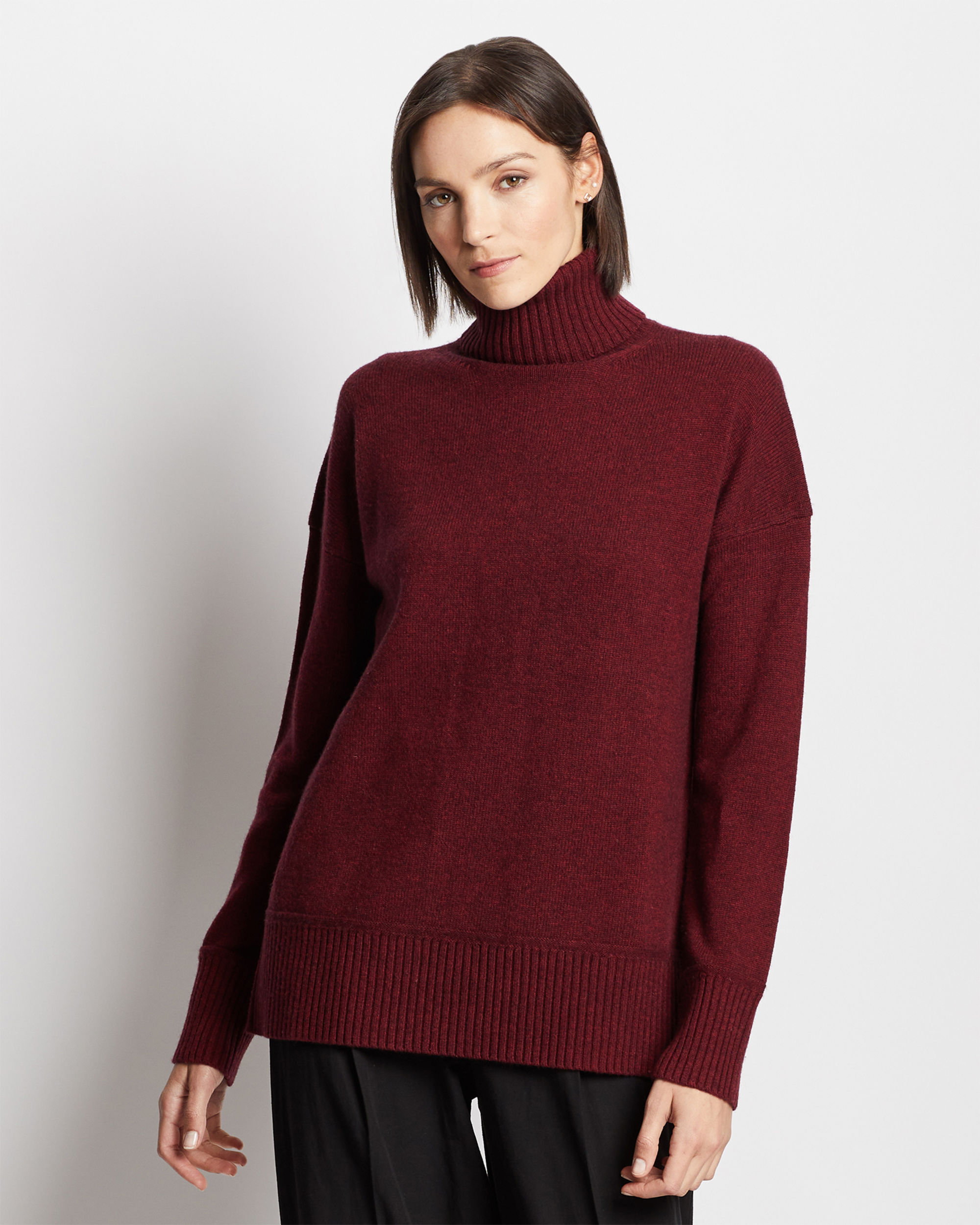 WOMEN'S MERINO/CASHMERE OVERSIZED TURTLENECK