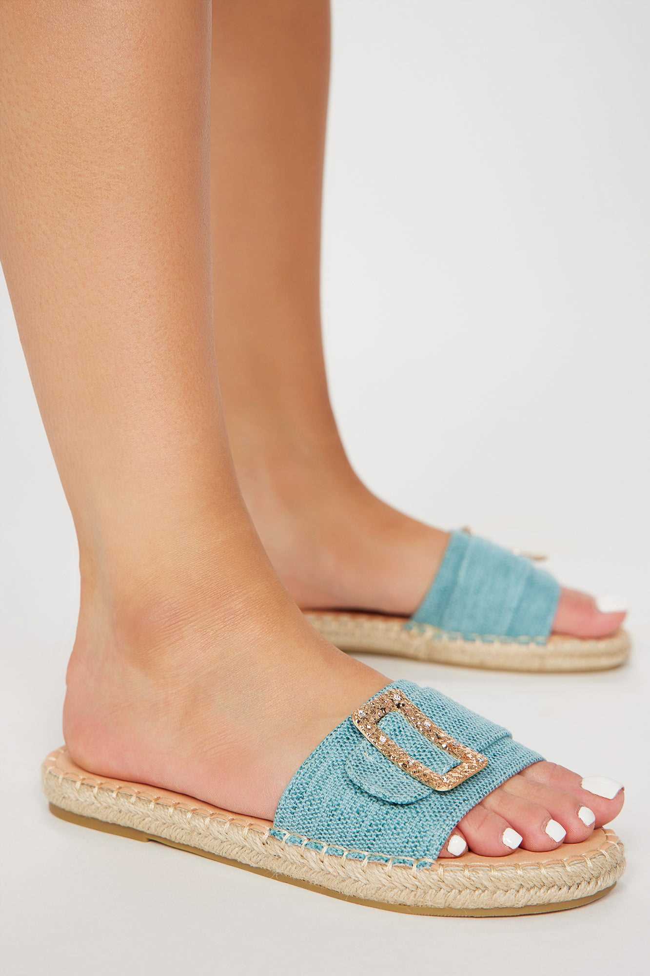 Ain t Going Anywhere Flat Sandals   Blue