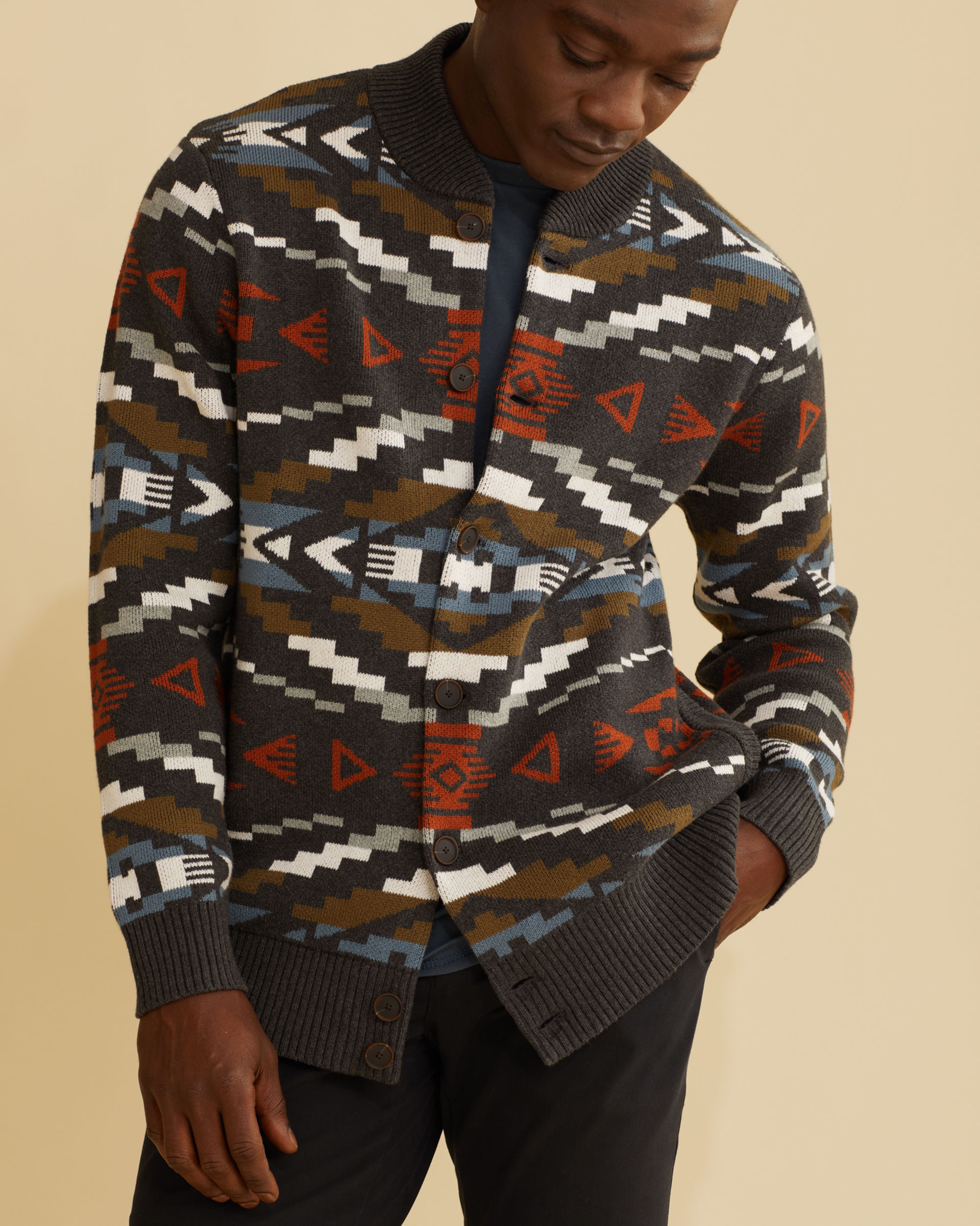 MEN'S CARICO COTTON CARDIGAN