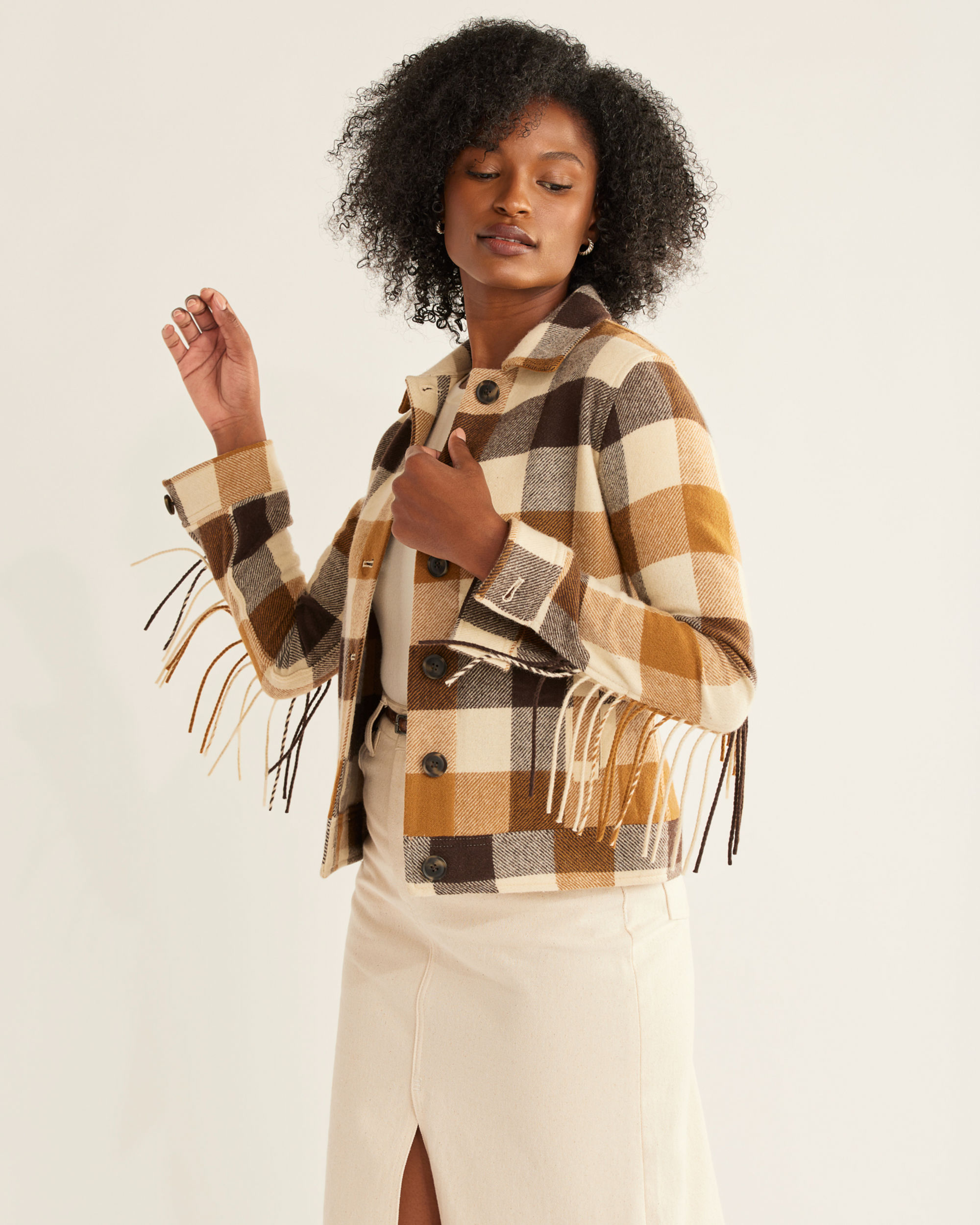 WOMEN'S FRINGE WOOL JACKET