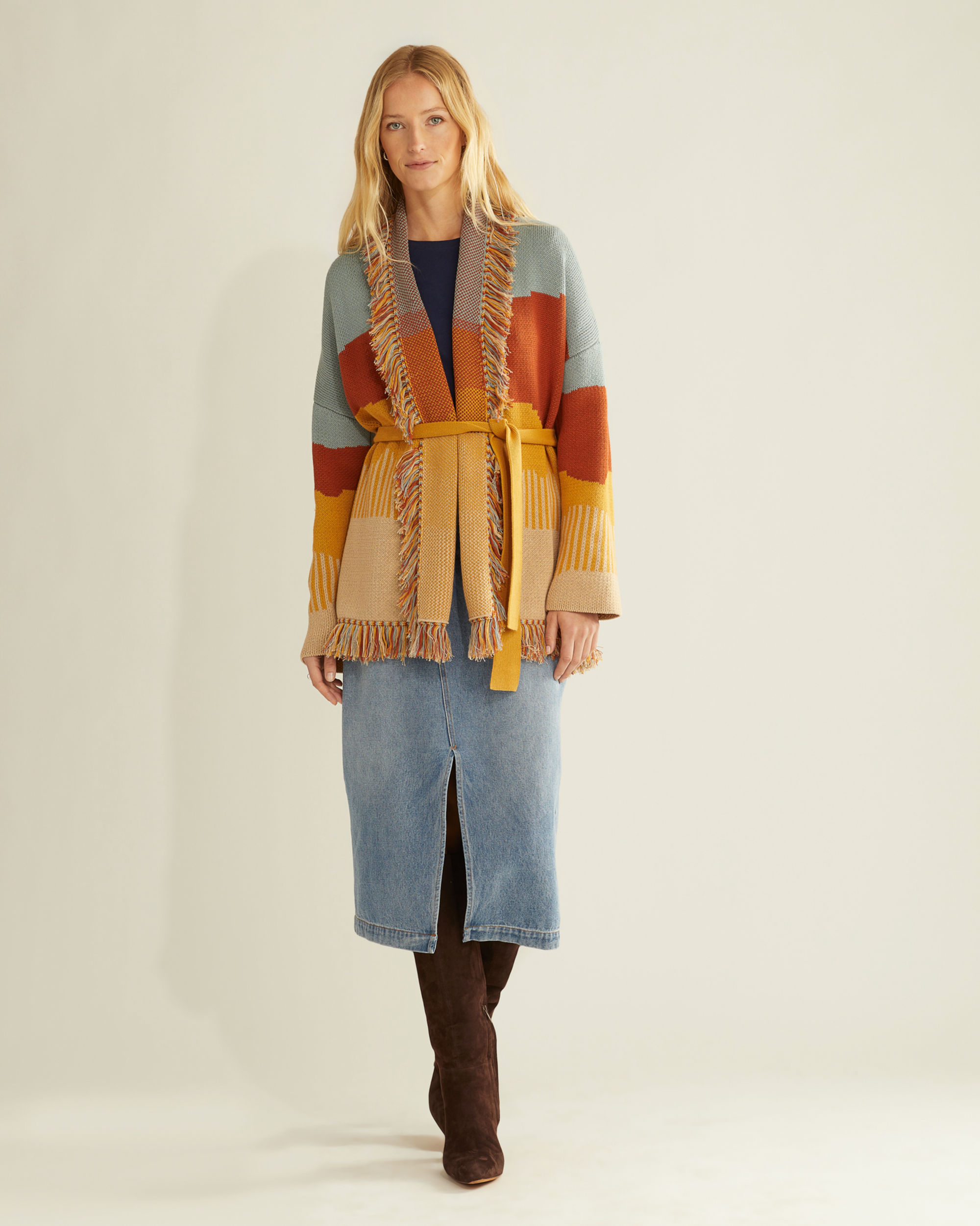 WOMEN'S COLUMBIA SHAWL-COLLAR CARDIGAN