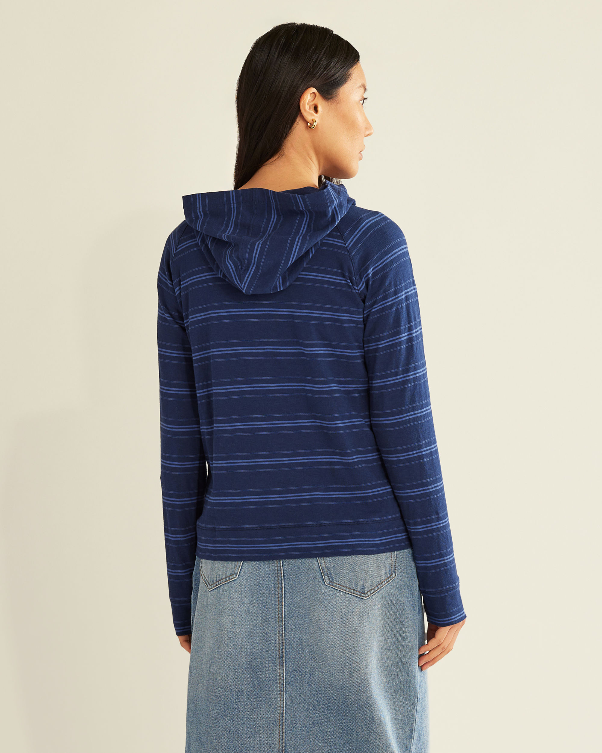 WOMEN'S LONG-SLEEVE COTTON SLUB HENLEY TEE