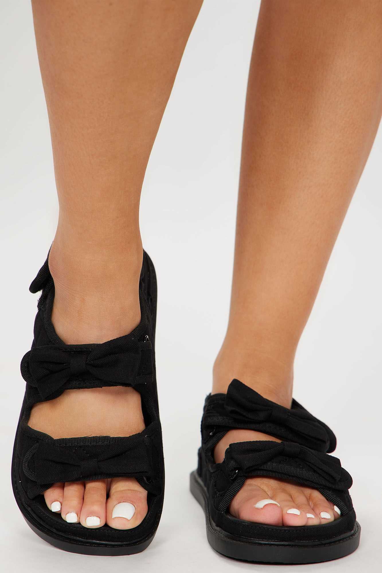 Lacey Flat Sandals   Black