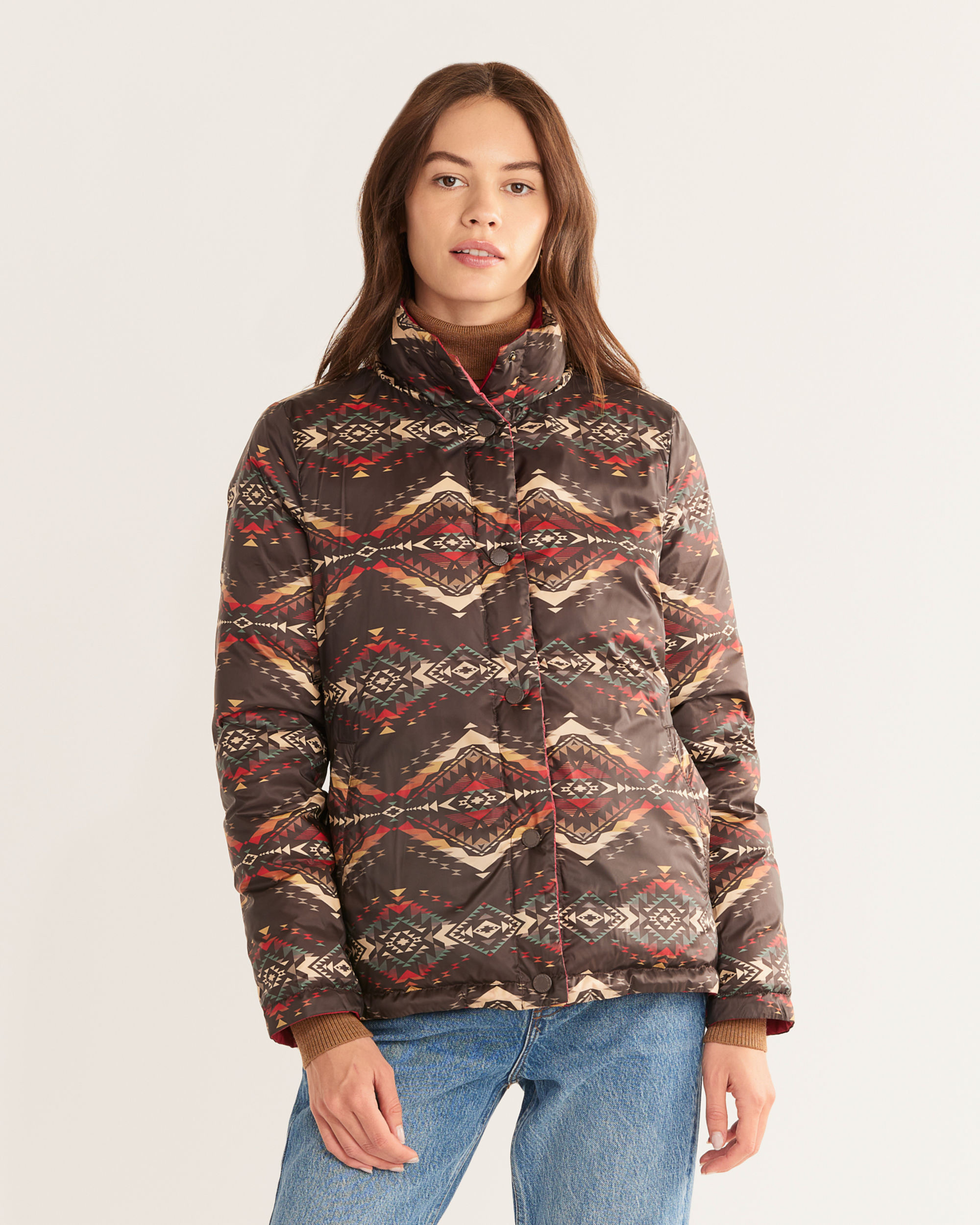 WOMEN'S PACKABLE DOWN REVERSIBLE JACKET