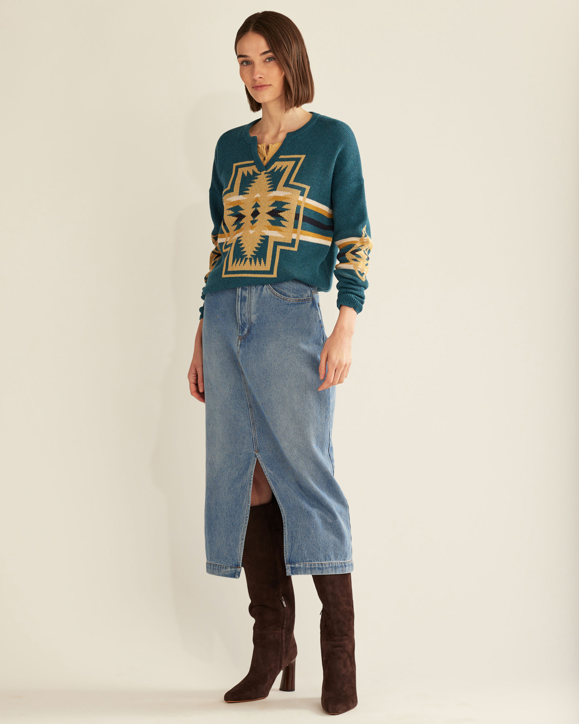 WOMEN'S GRAPHIC COTTON PULLOVER