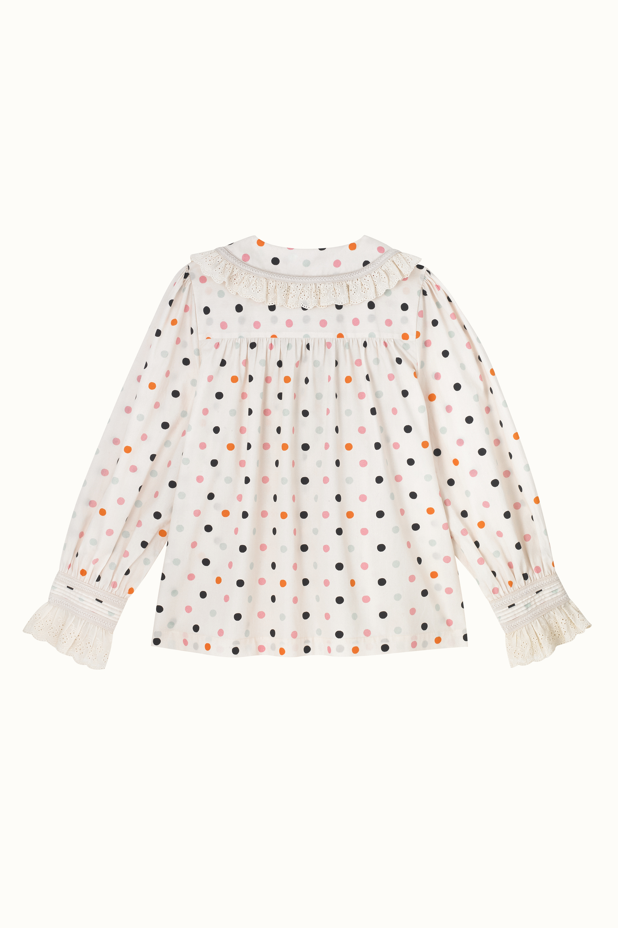 Spot Ruffle Collar Blouse