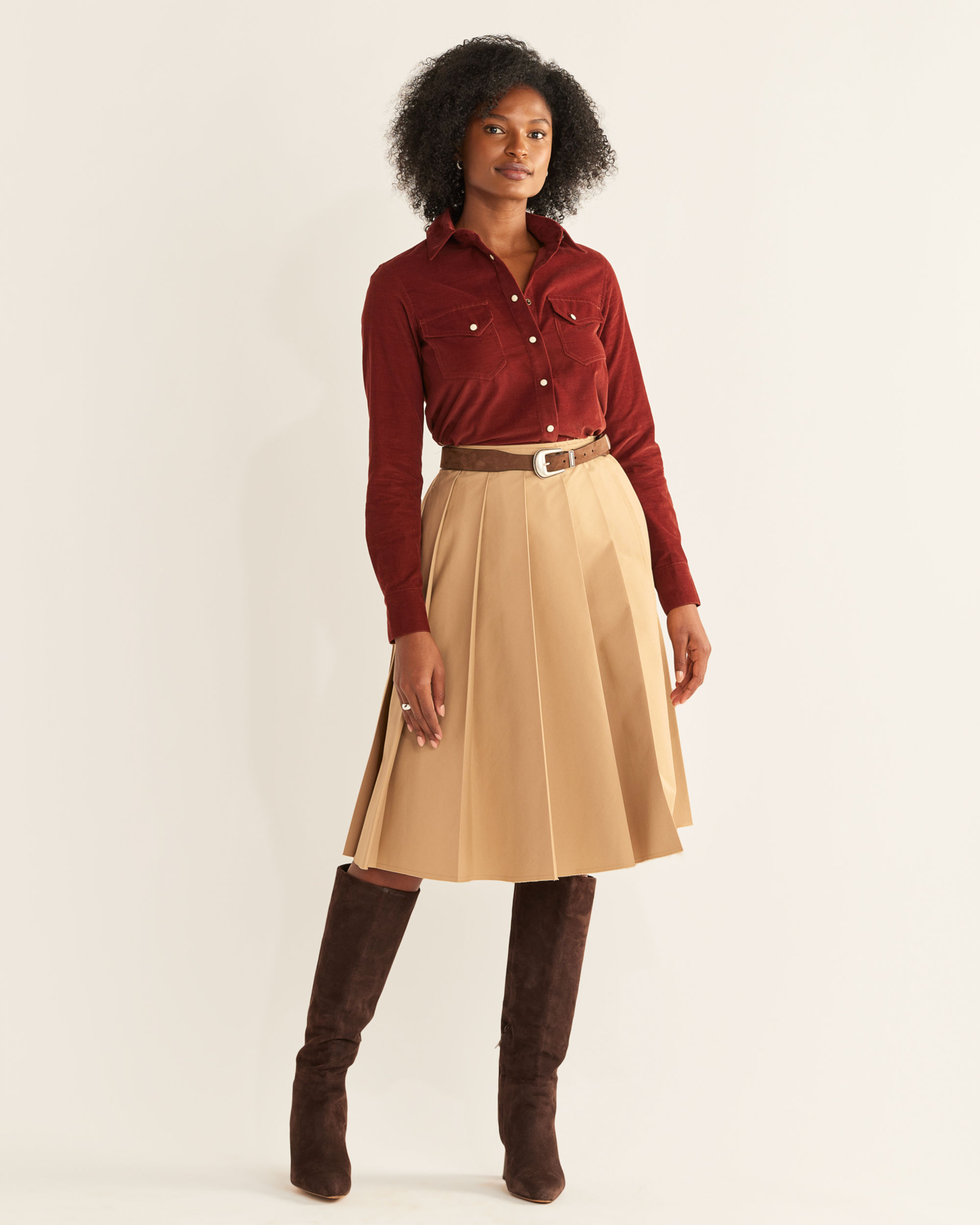 WOMEN'S CORDUROY GAMBLER SHIRT