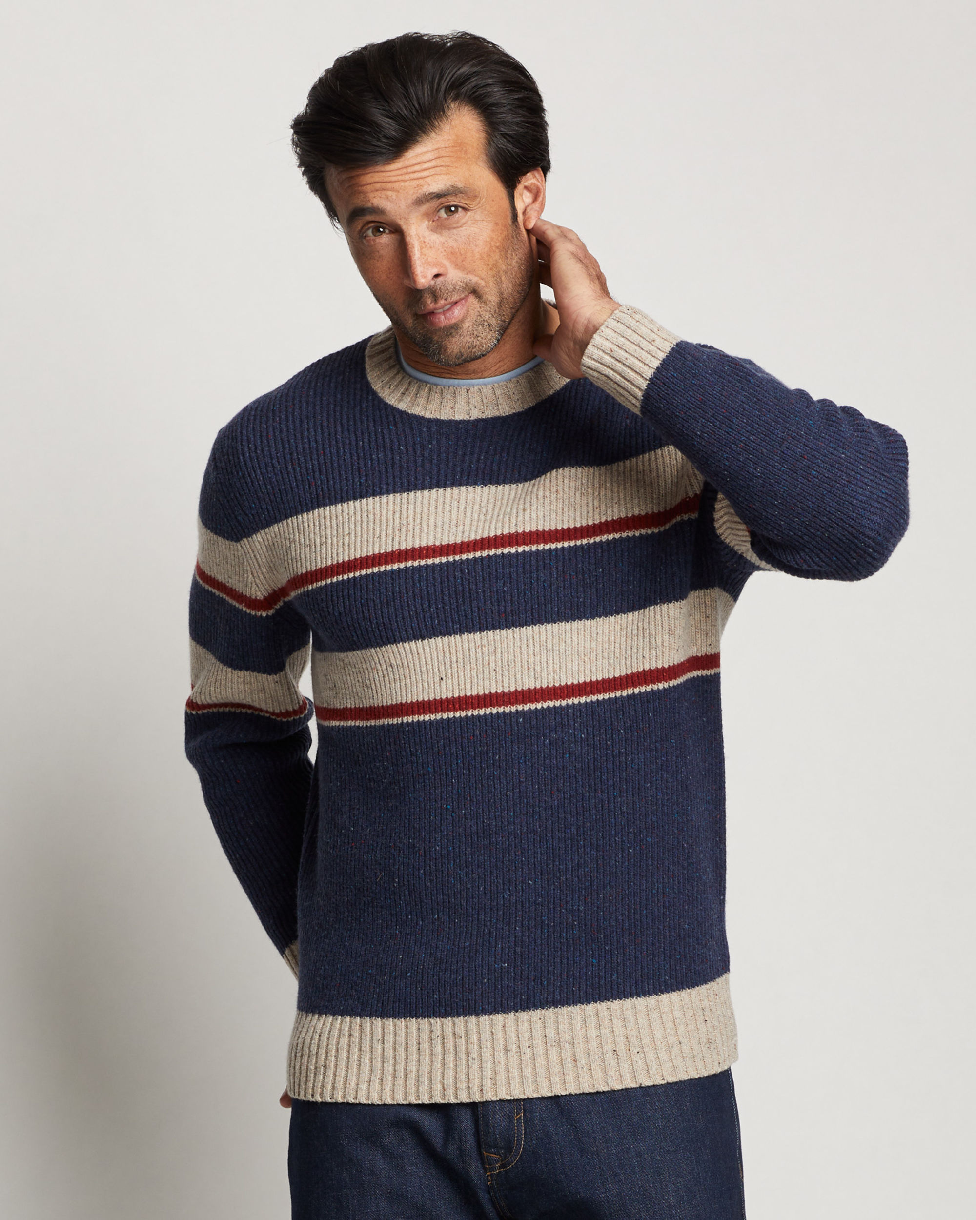 MEN'S PARK STRIPE MERINO SWEATER