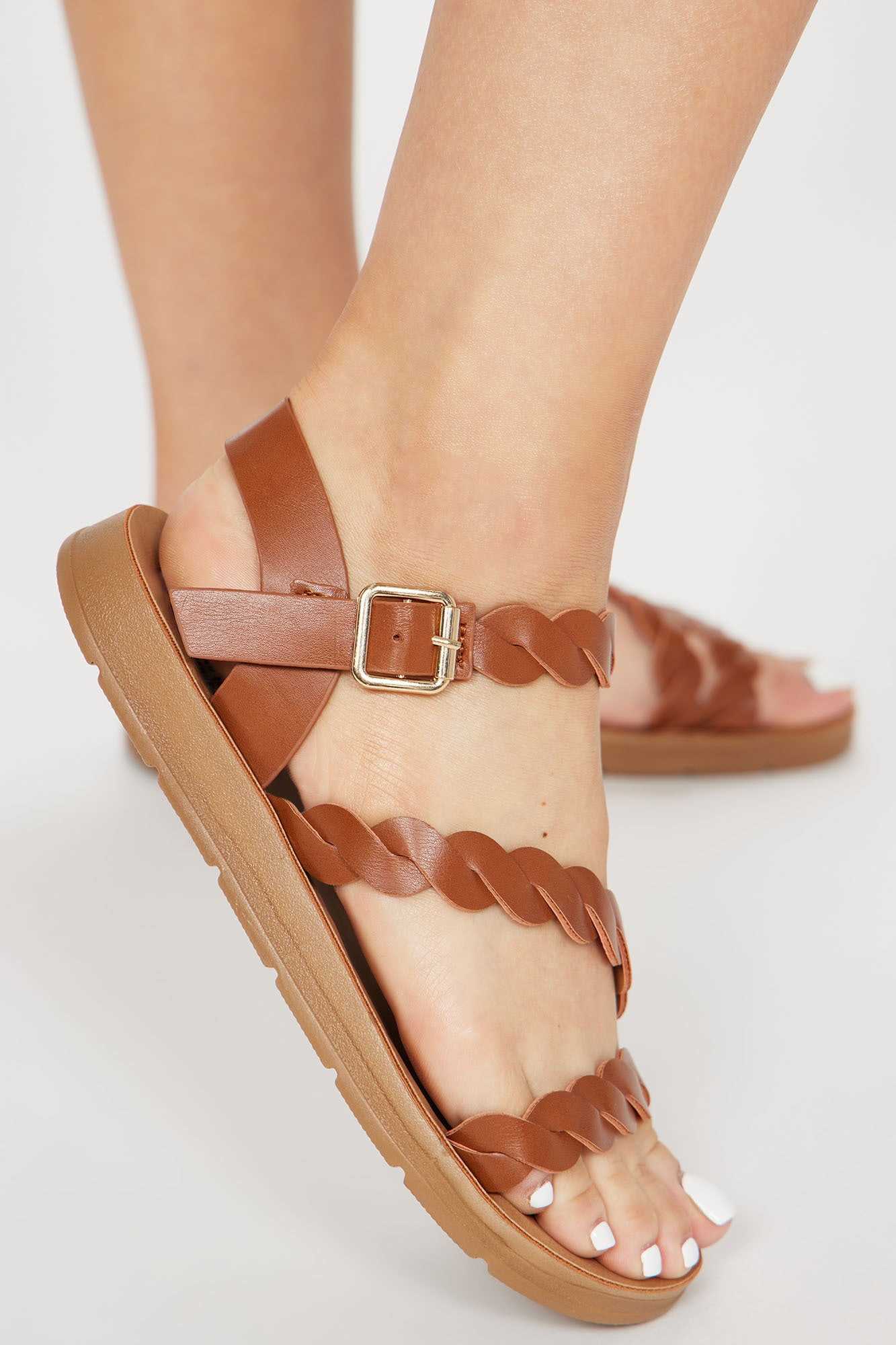 Beach Strolls Flat Sandals   Rust