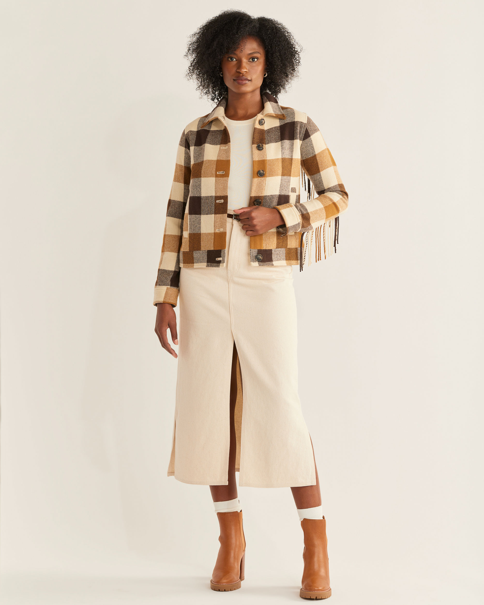 WOMEN'S FRINGE WOOL JACKET