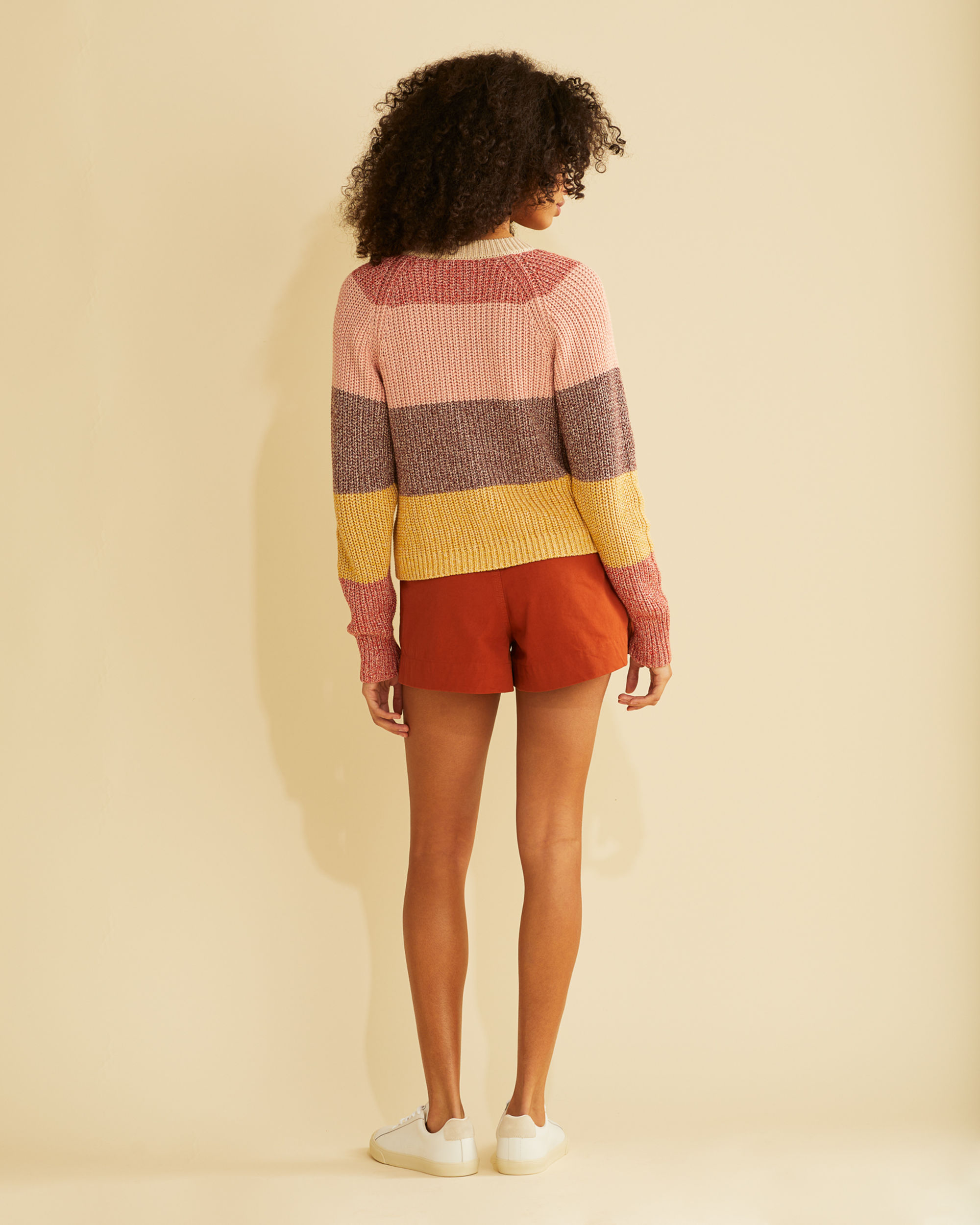 WOMEN'S MAE STRIPED COTTON CARDIGAN