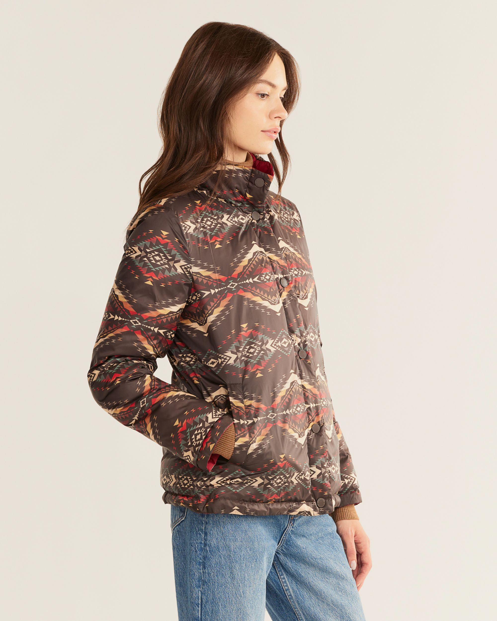 WOMEN'S PACKABLE DOWN REVERSIBLE JACKET