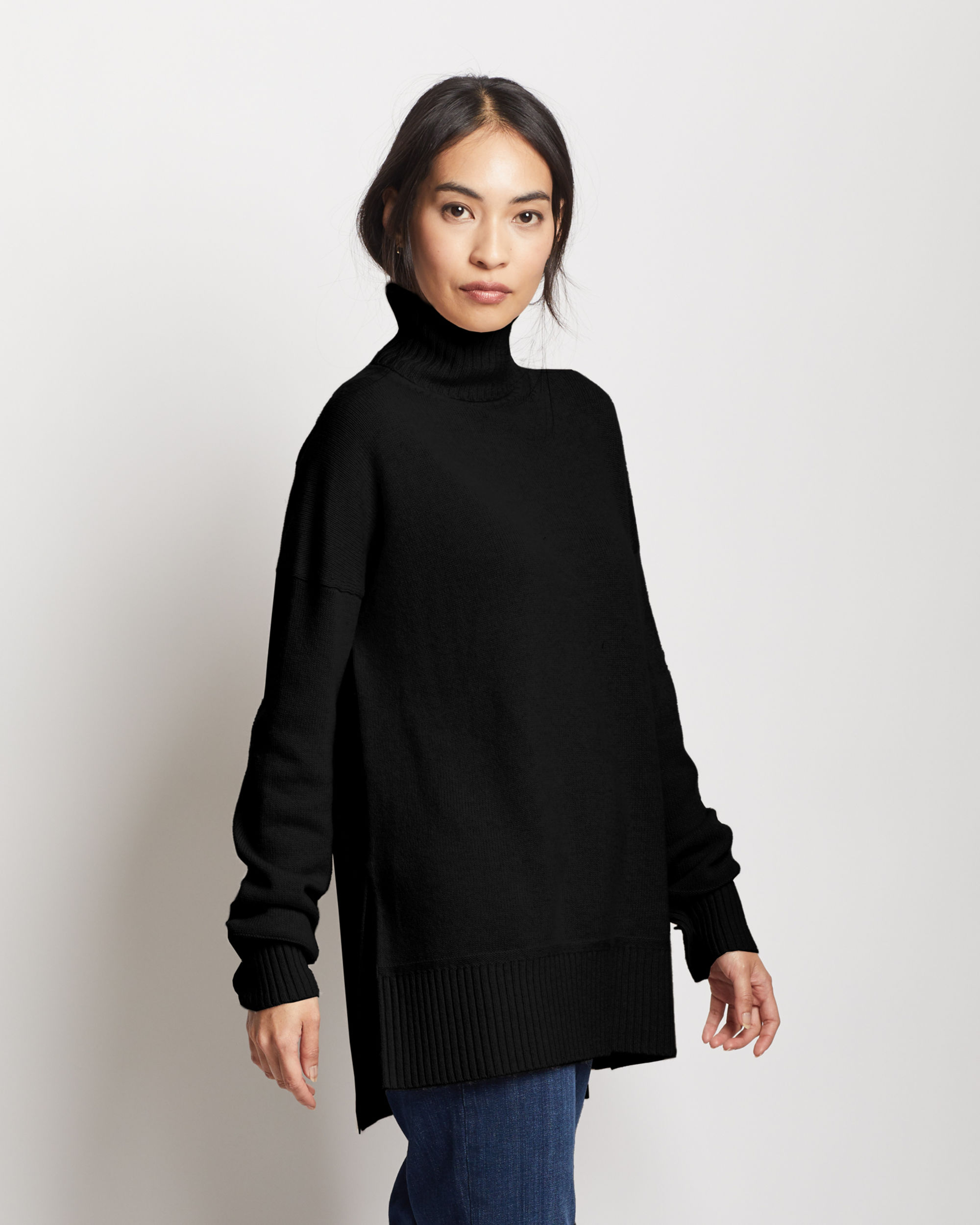 WOMEN'S MERINO/CASHMERE OVERSIZED TURTLENECK