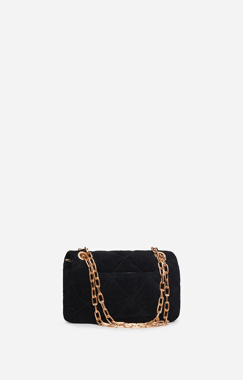 VANESSA BRUNO - Nano Moon Bag Suede - Noir