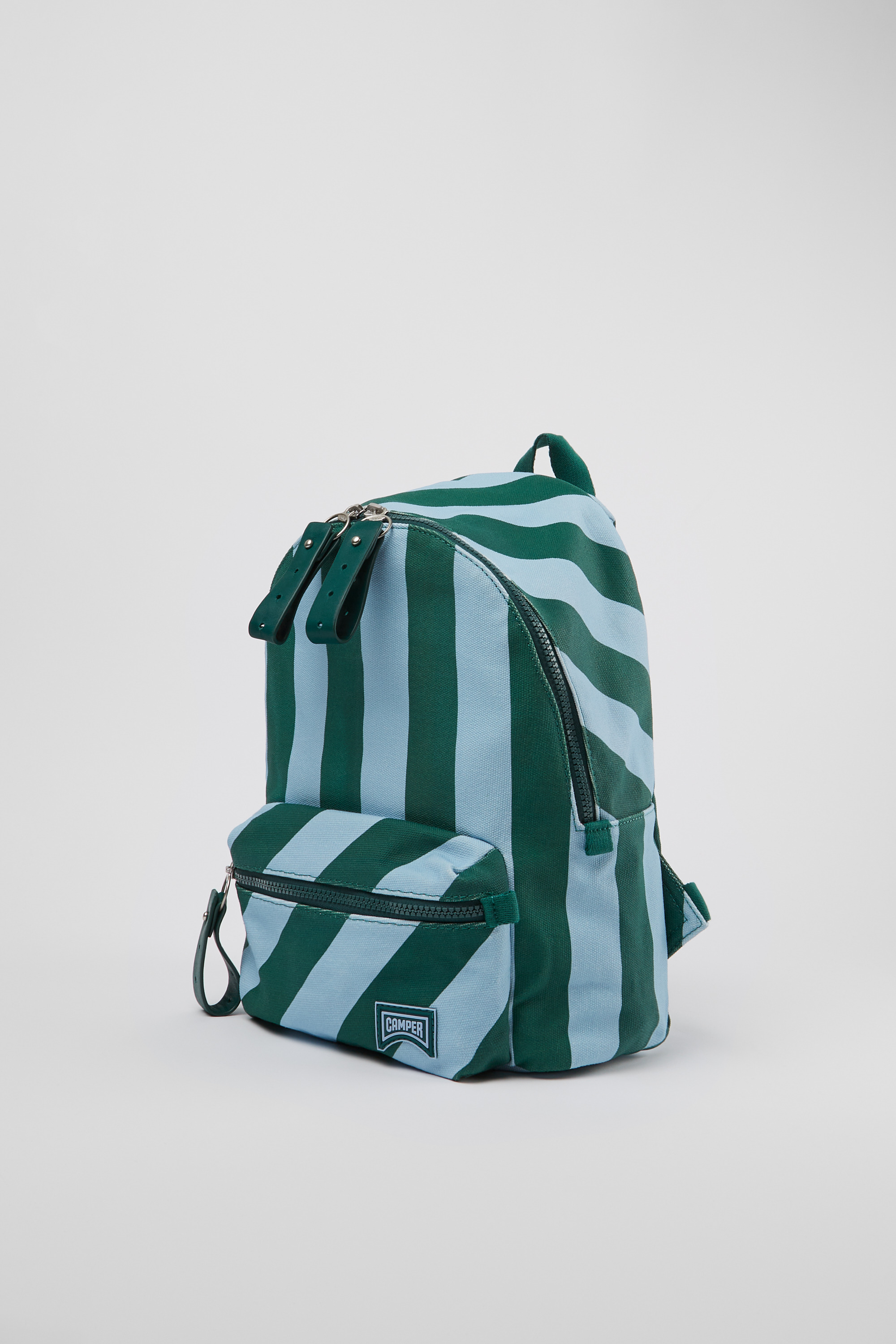 Ado - Small blue and green recycled cotton backpack