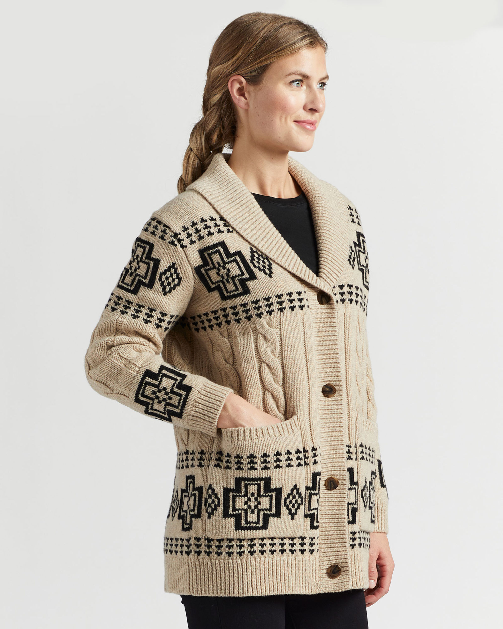 WOMEN'S HARDING LAMBSWOOL CABLE CARDIGAN