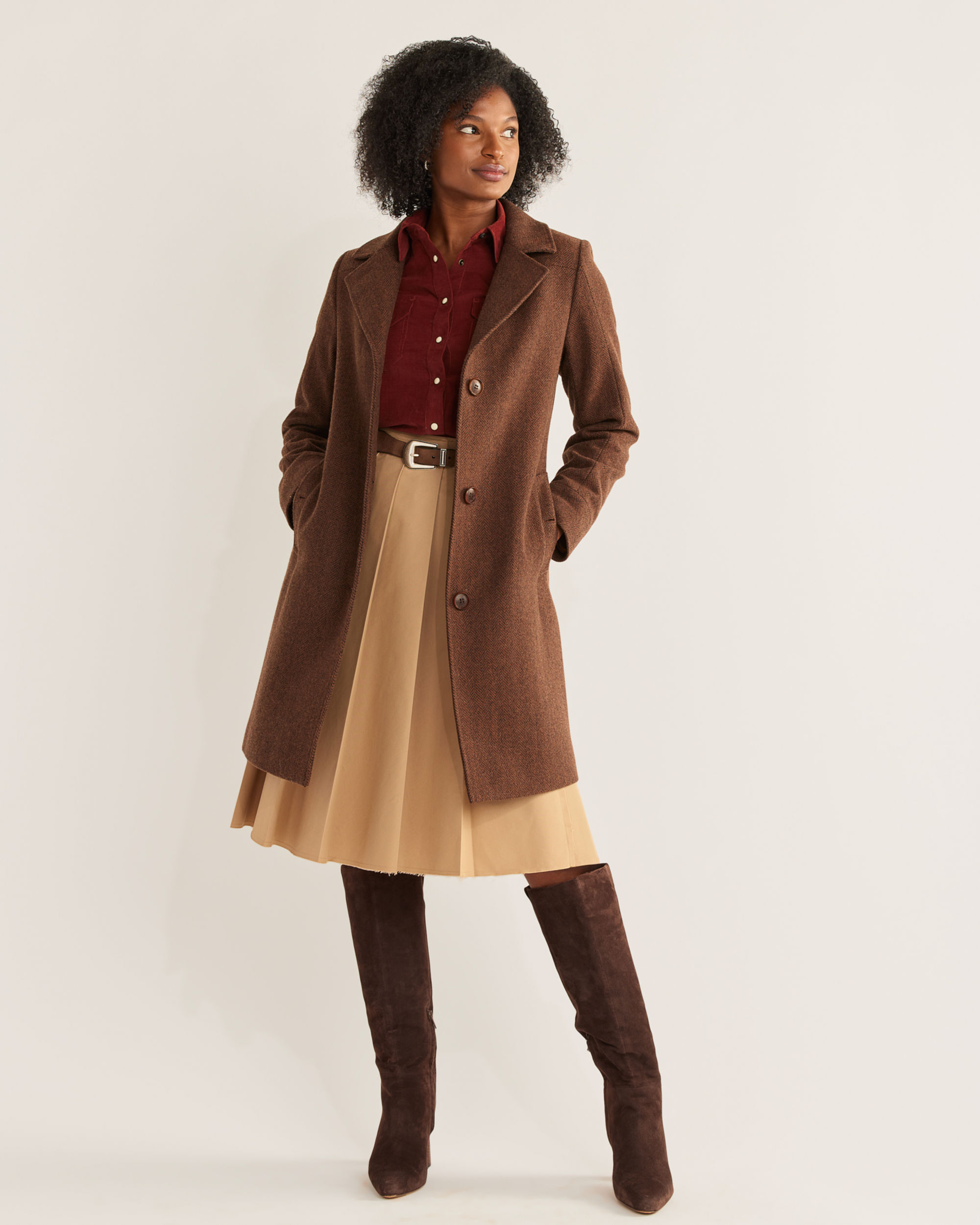 WOMEN'S TWEED WALKER WOOL COAT