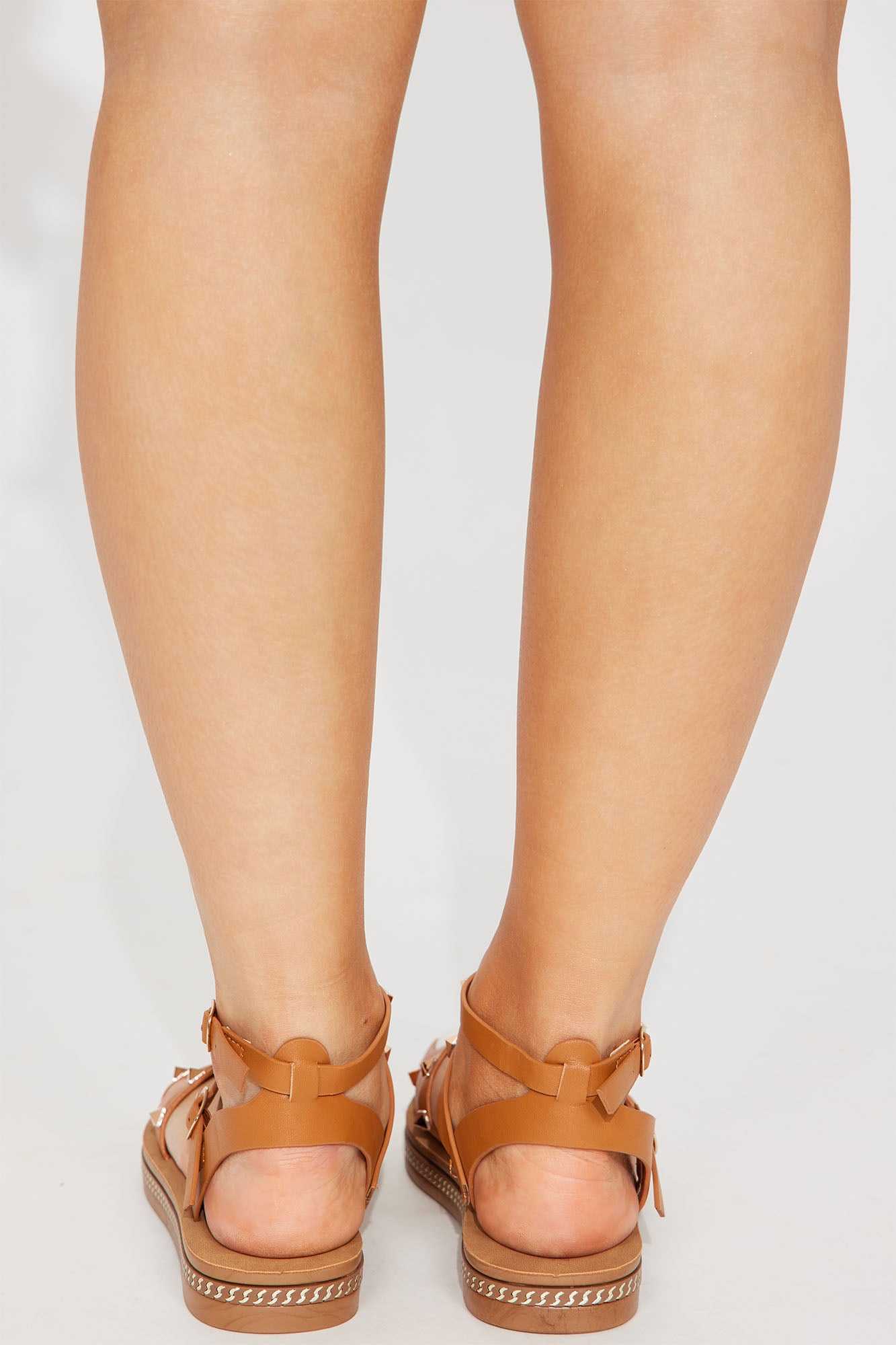 Harlow Studded Strappy Sandals   Tan