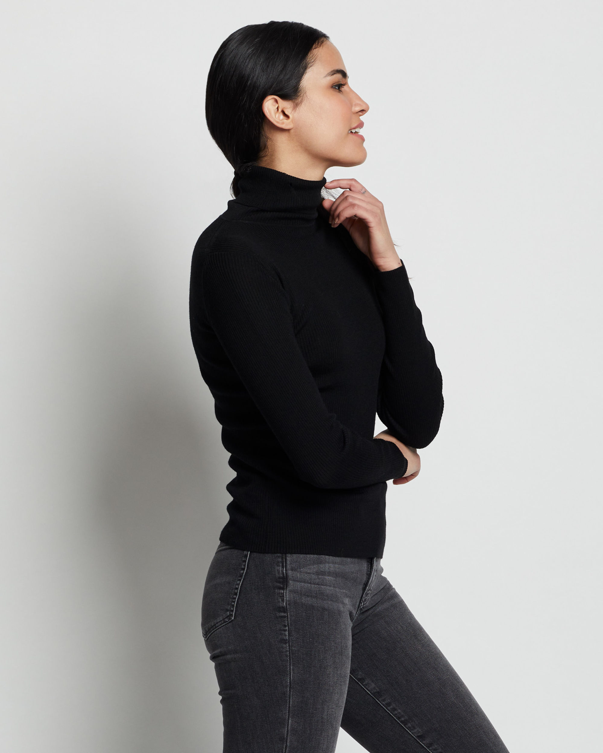 WOMEN'S RIB MERINO TURTLENECK
