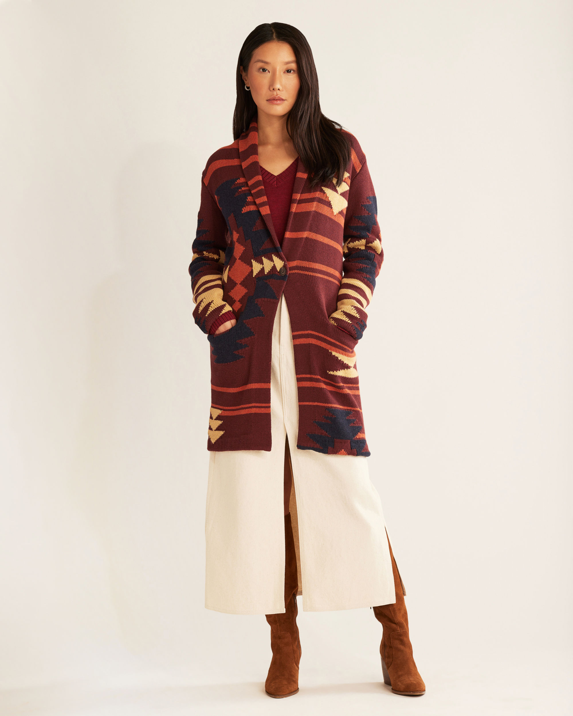 WOMEN'S GRAPHIC SWEATER COAT