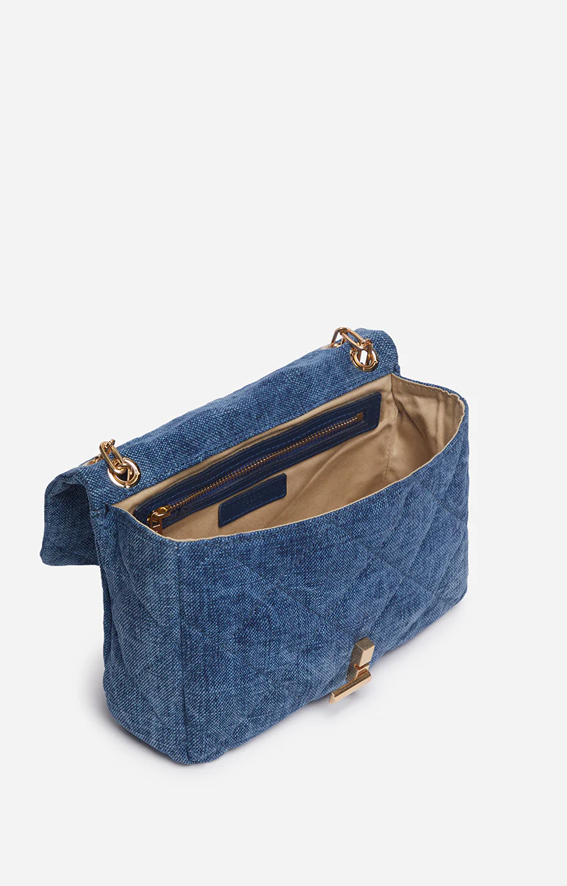 VANESSA BRUNO - Moon Bag Linen - Indigo