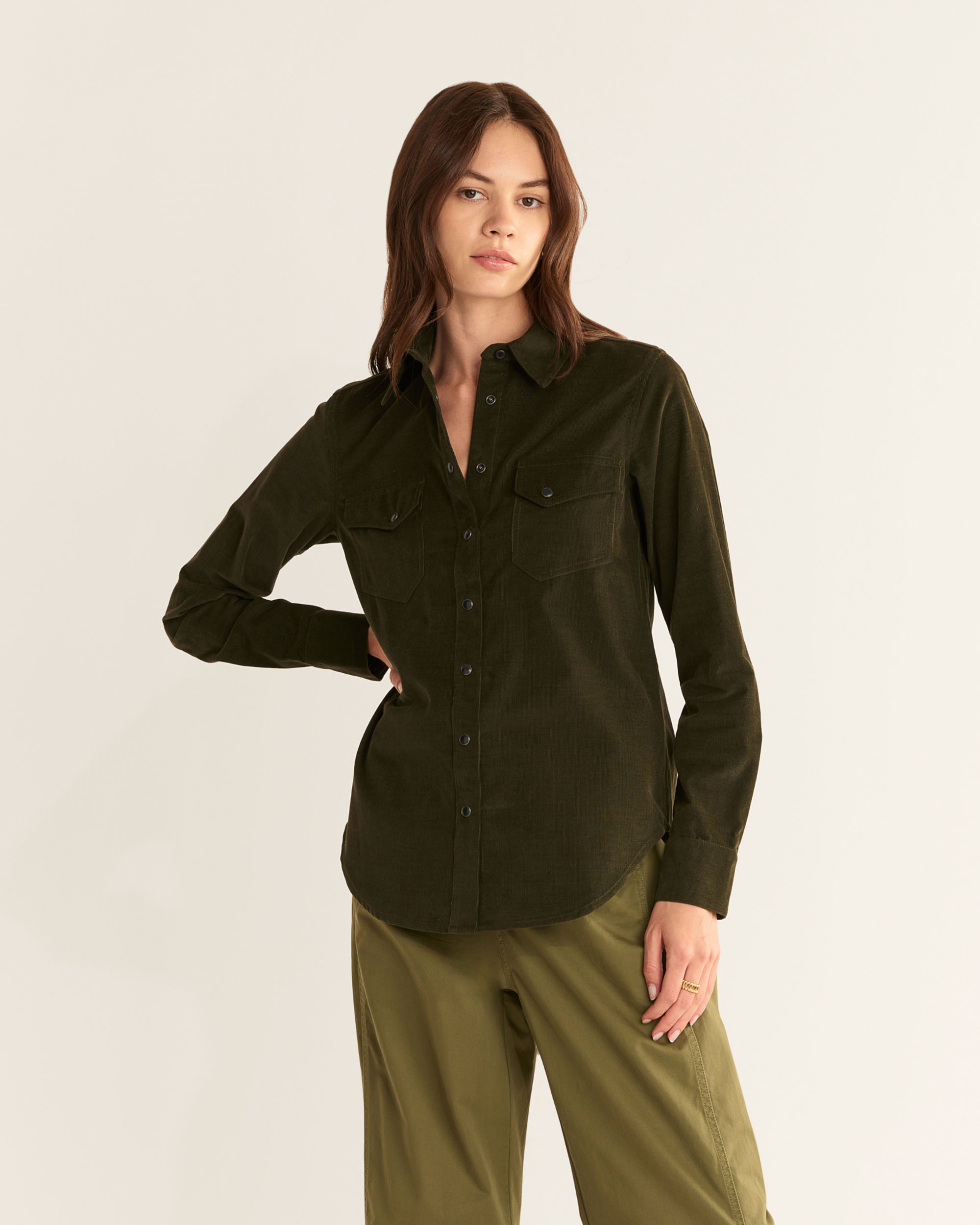 WOMEN'S CORDUROY GAMBLER SHIRT