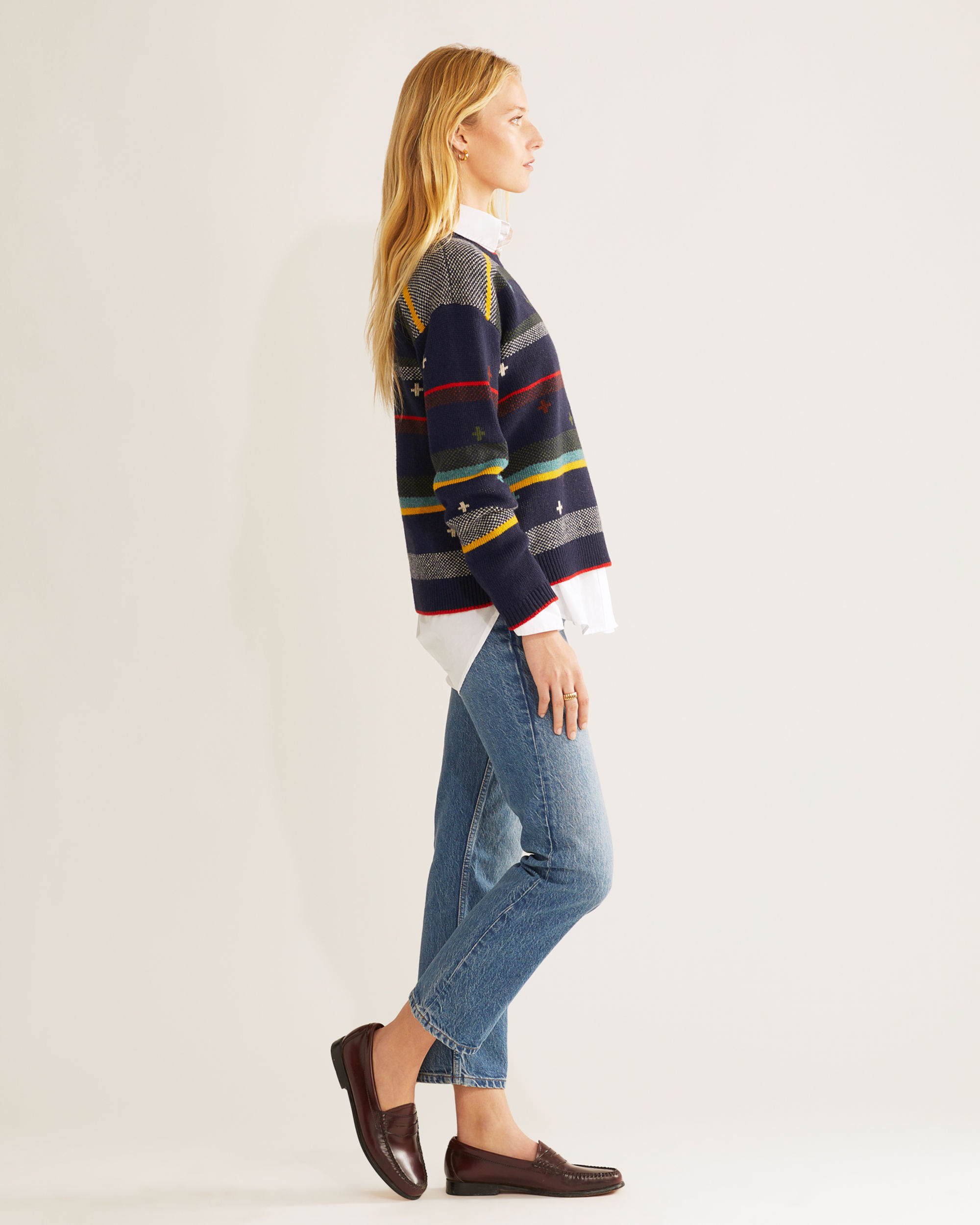 WOMEN'S BRIDGER STRIPE LAMBSWOOL SWEATER