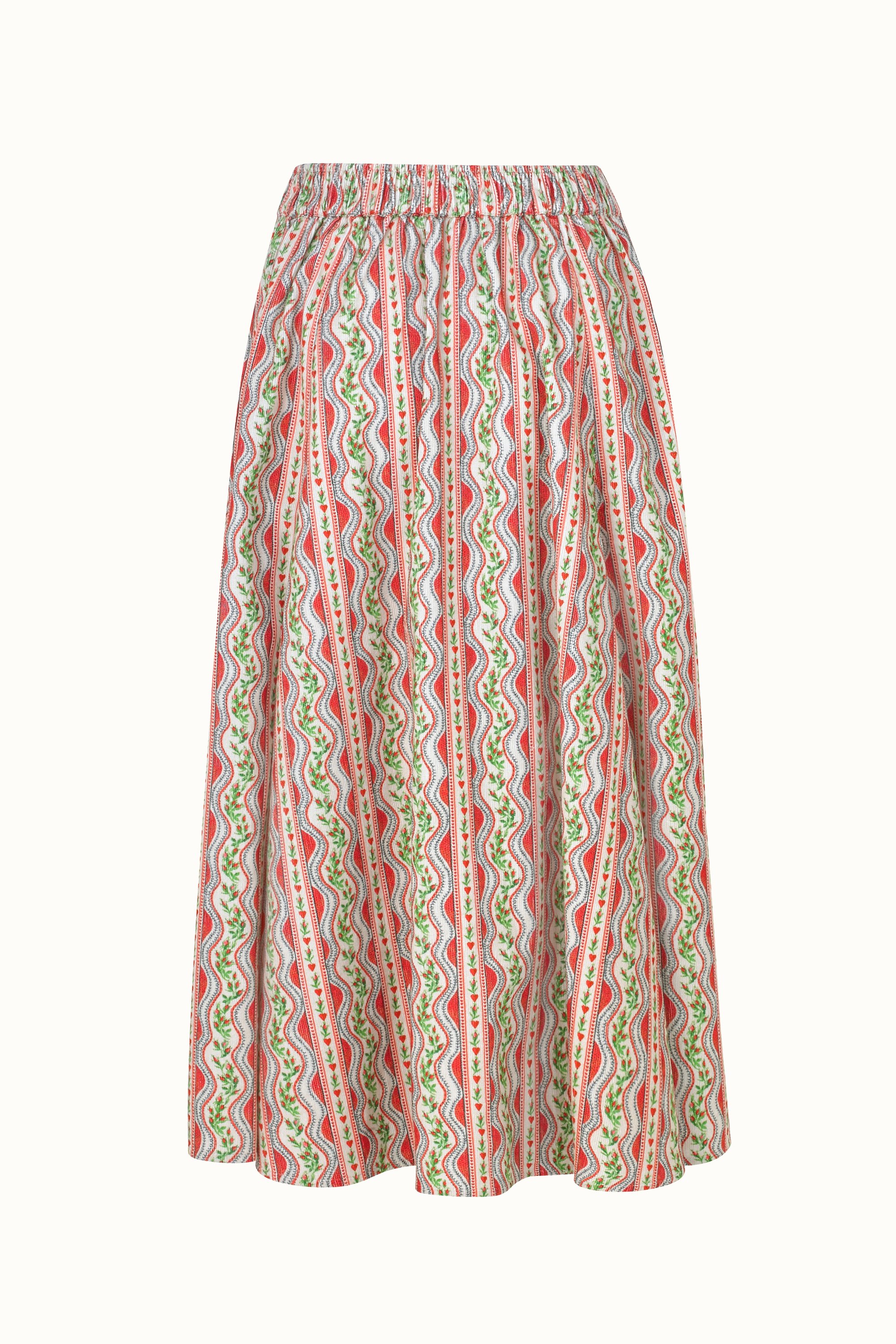 Endless Love Corduroy Button-through Midi Skirt