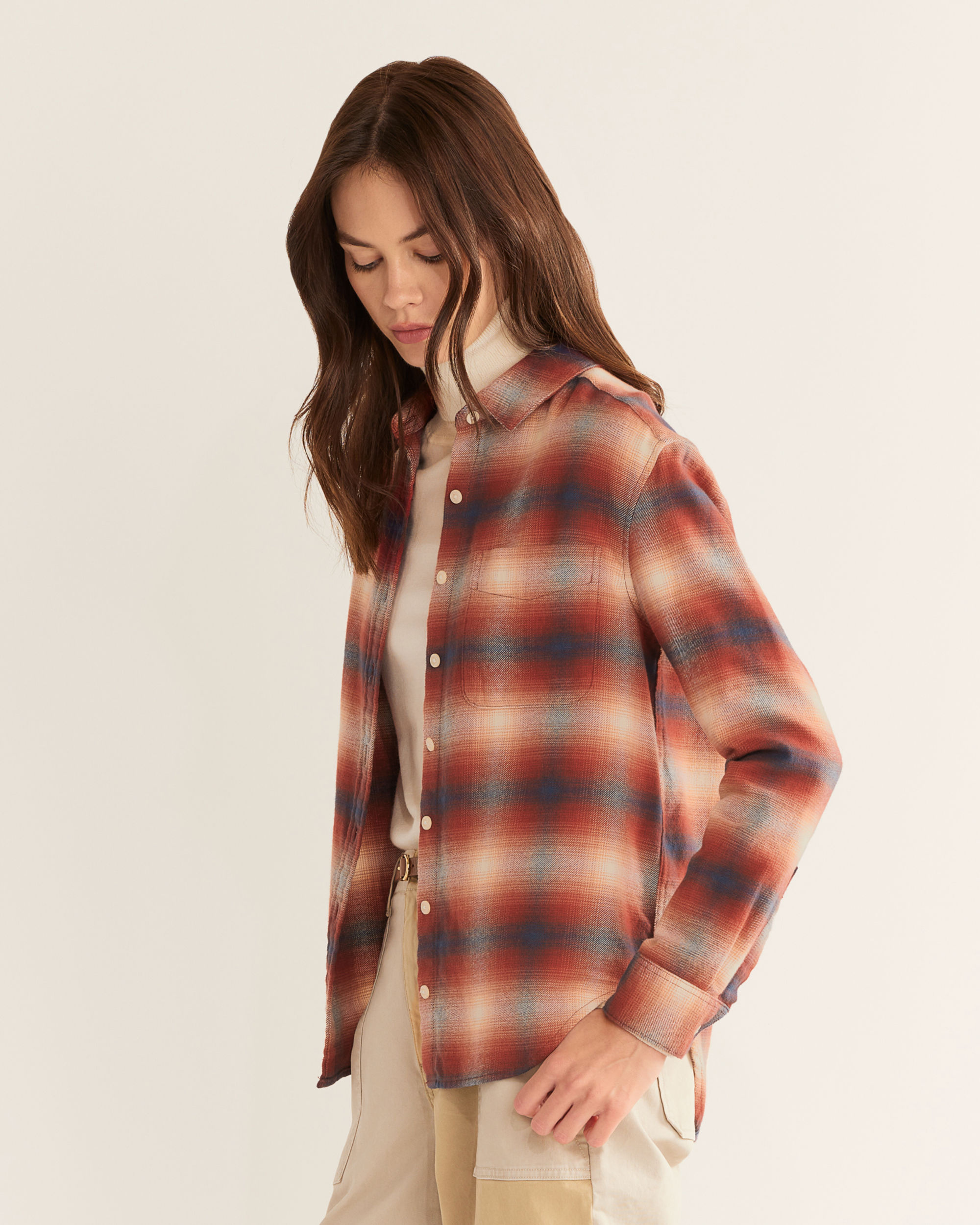 WOMEN'S BOYFRIEND DOUBLE-BRUSHED FLANNEL SHIRT