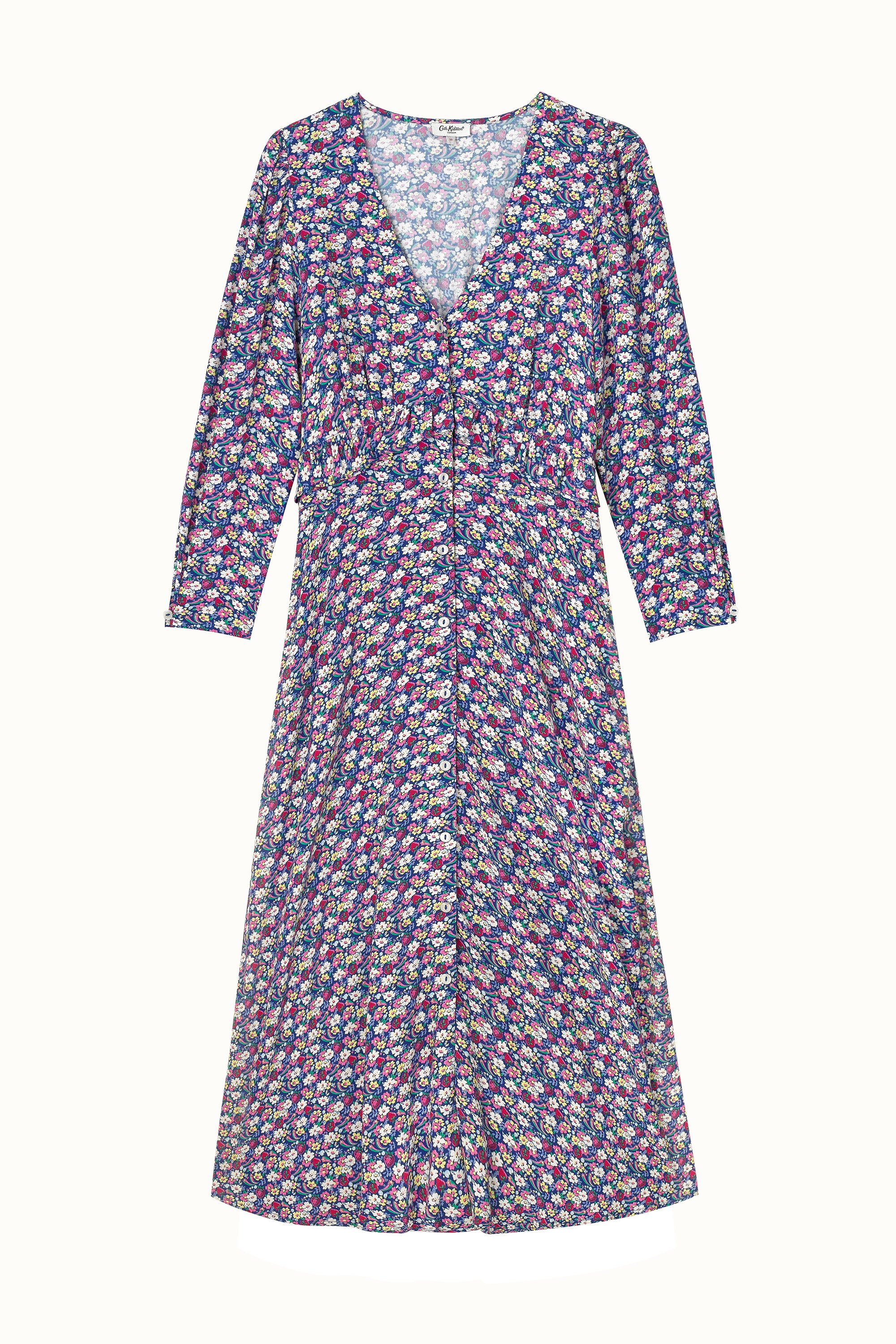 Self Care Ditsy Ruffle Tea Dress