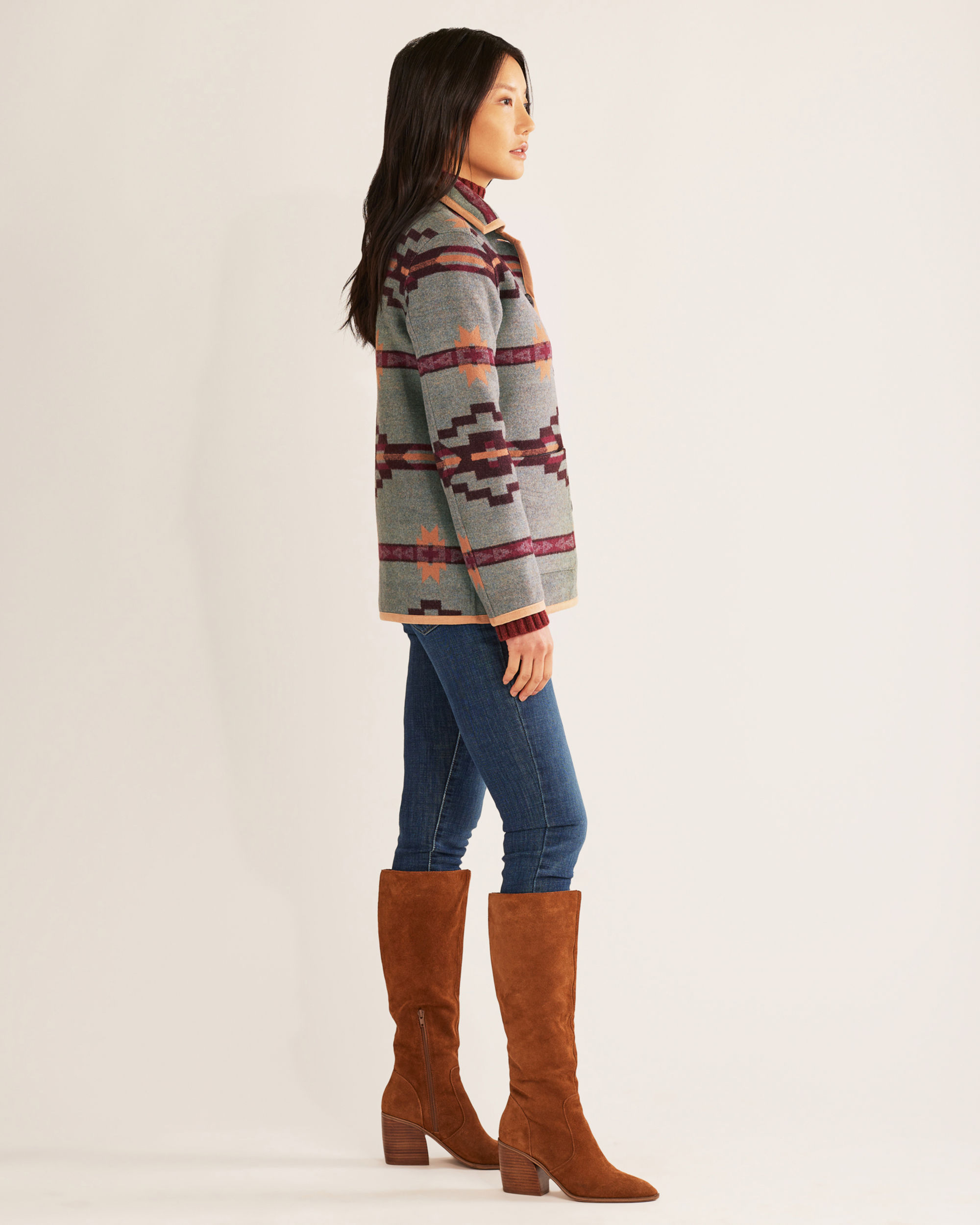 WOMEN'S REVERSIBLE WOOL BARN COAT