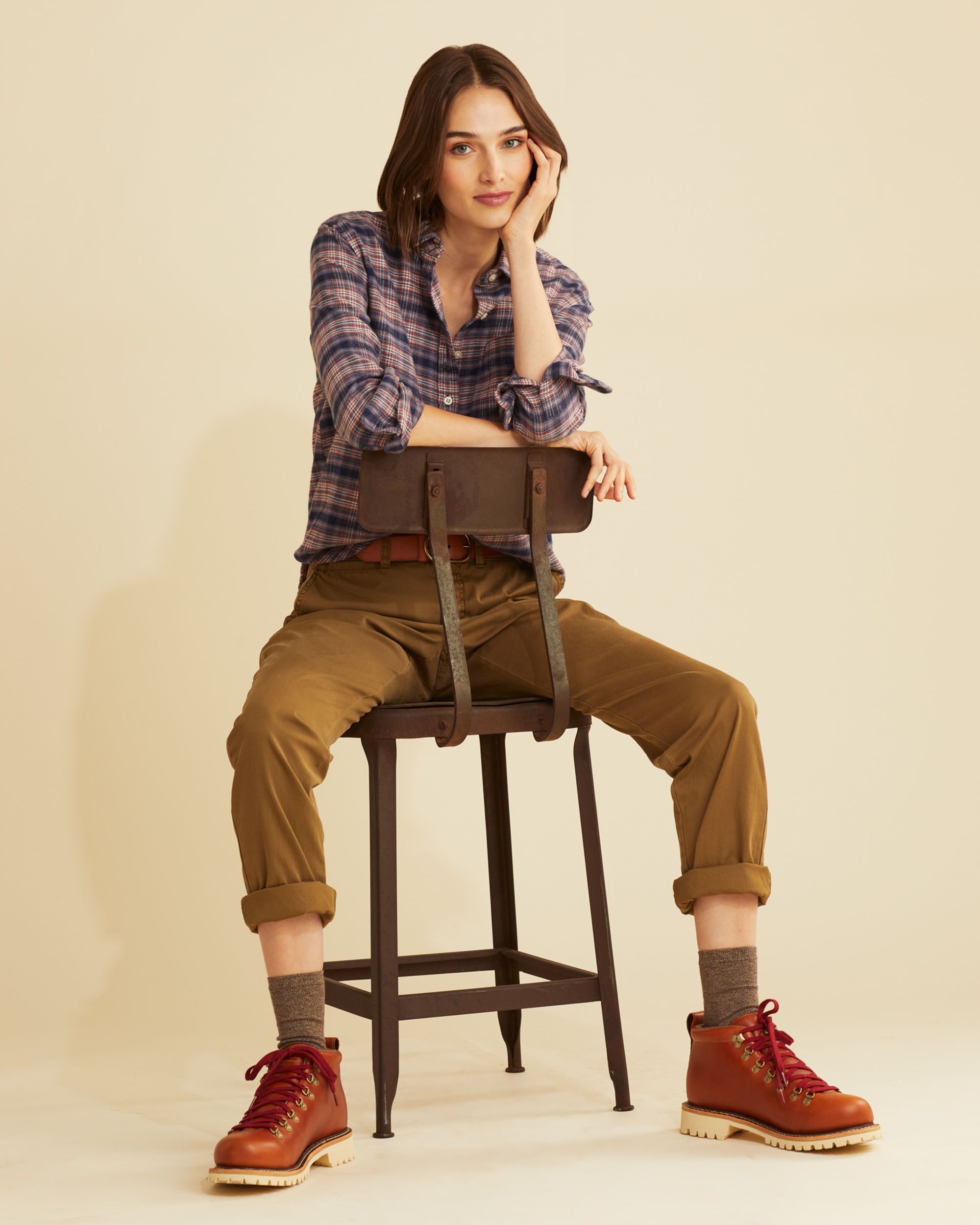 WOMEN'S BOYFRIEND DOUBLE-BRUSHED FLANNEL SHIRT