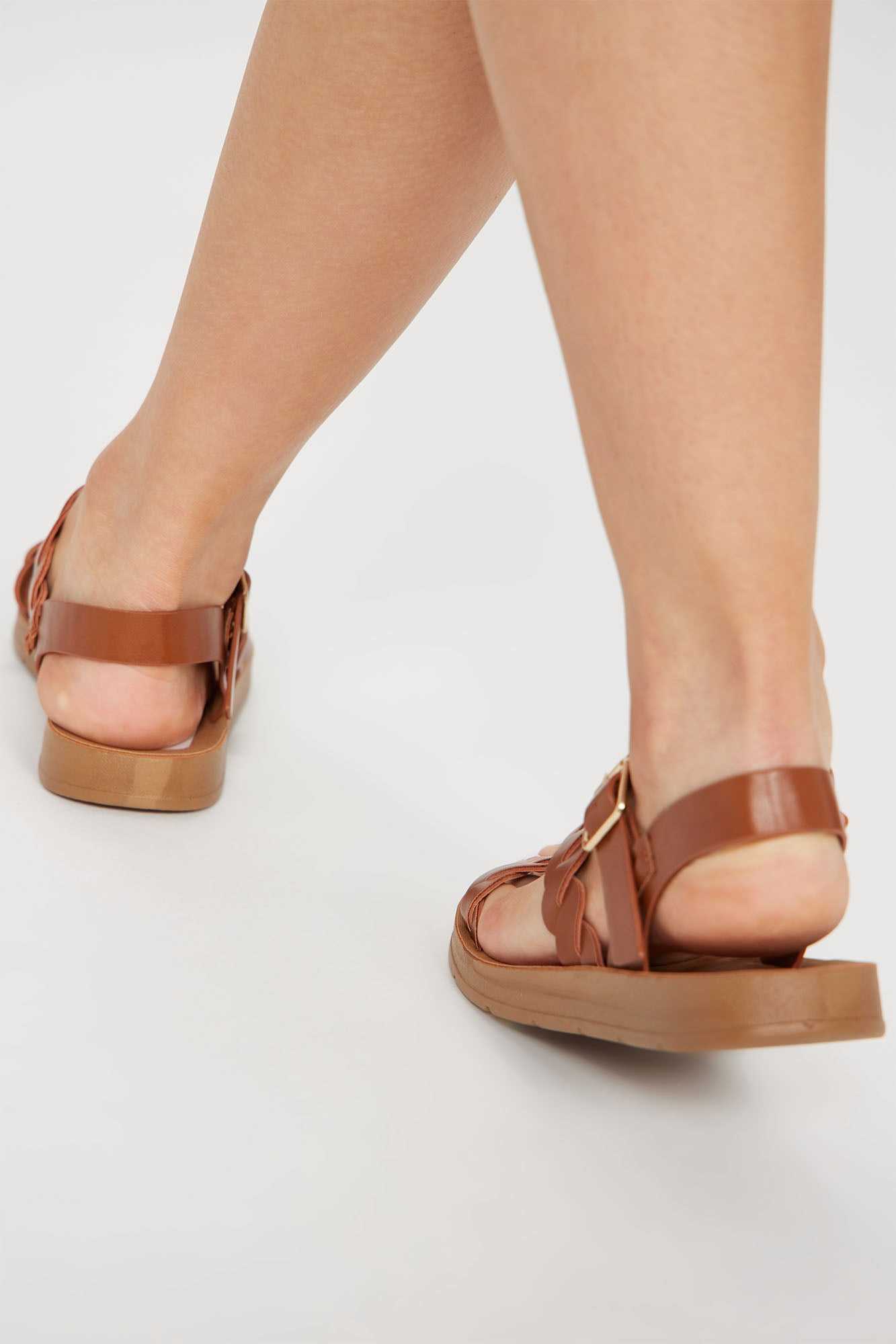 Beach Strolls Flat Sandals   Rust