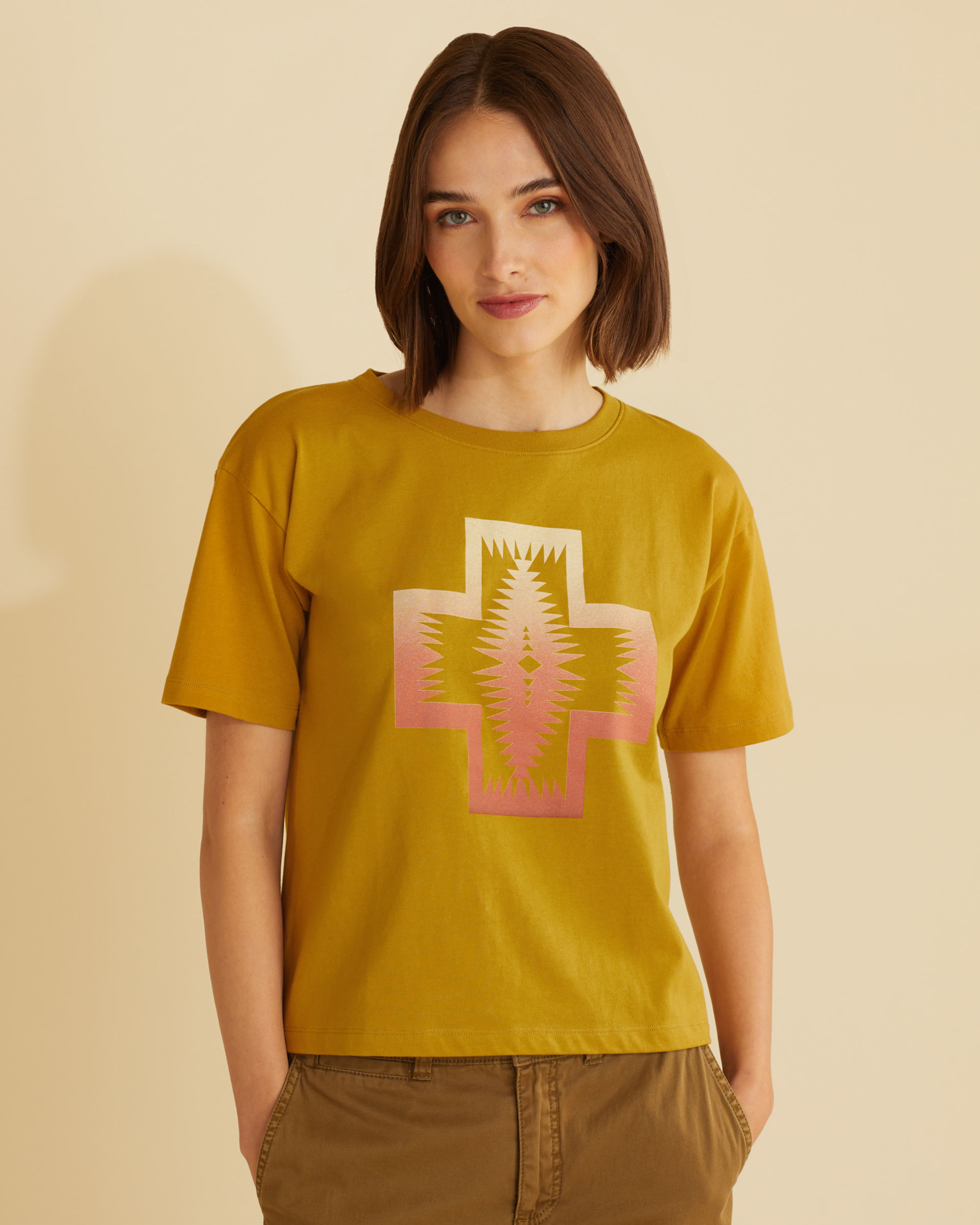 WOMEN'S CROPPED DESCHUTES GRAPHIC TEE