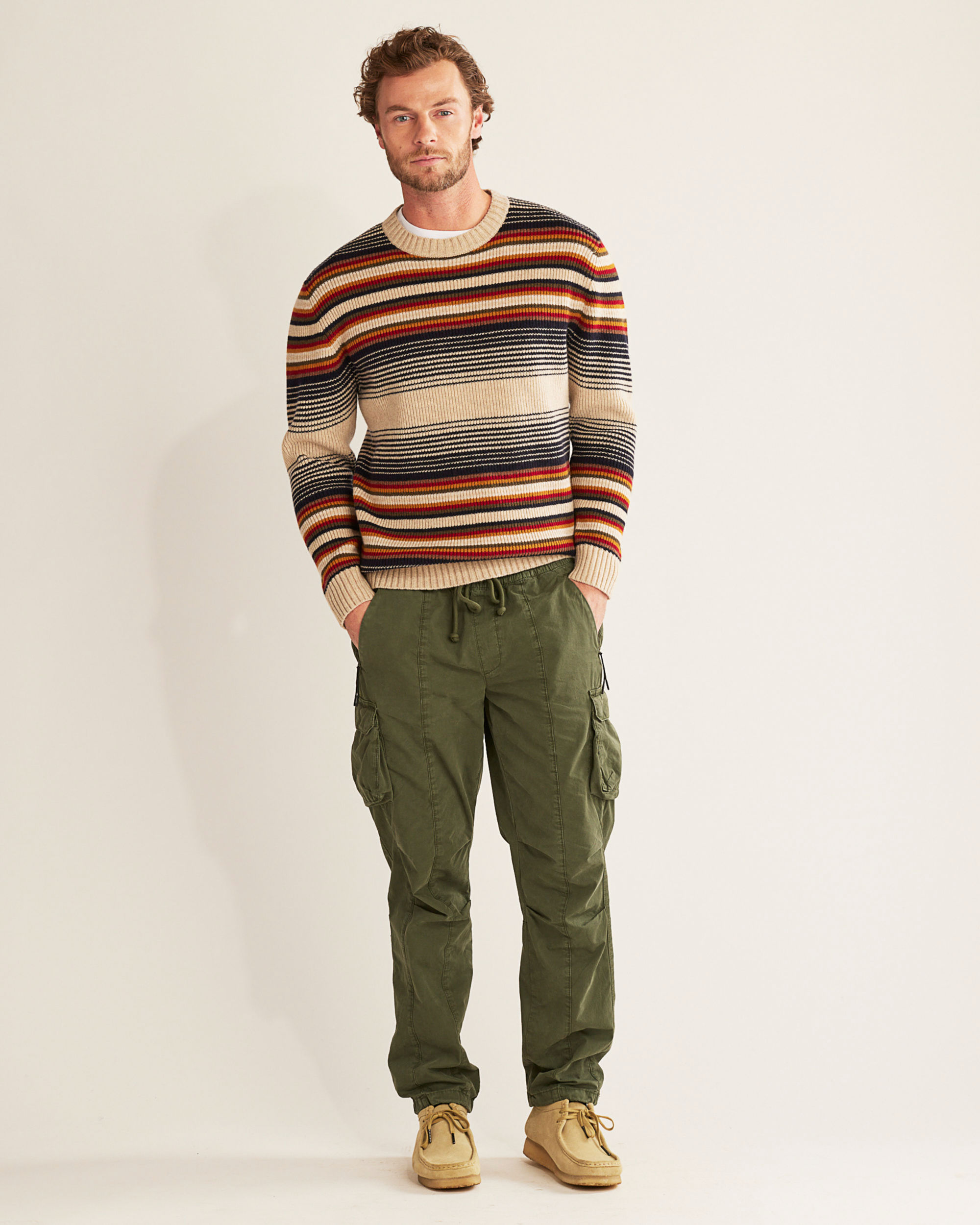 MEN'S MERINO STRIPE CREW SWEATER