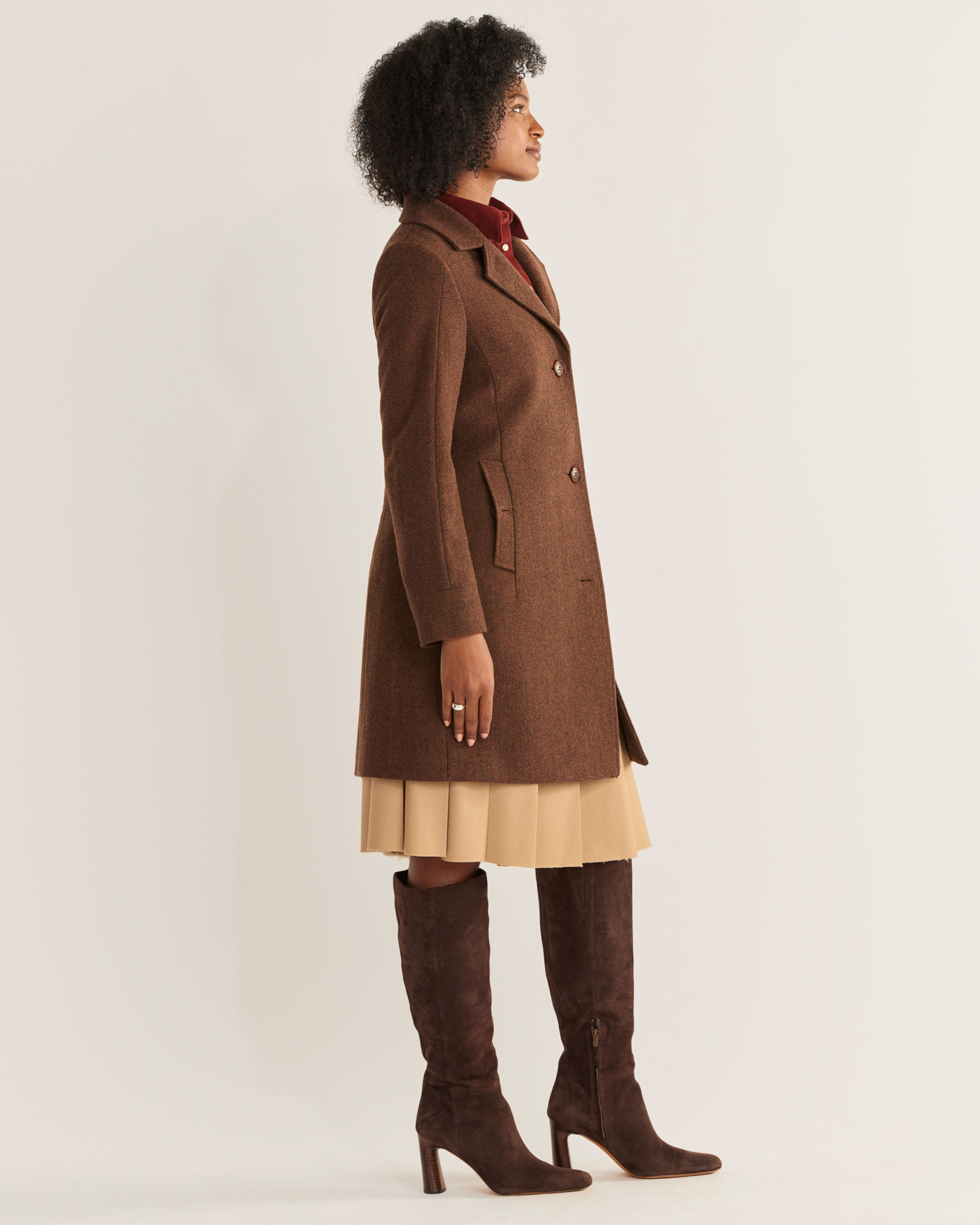WOMEN'S TWEED WALKER WOOL COAT