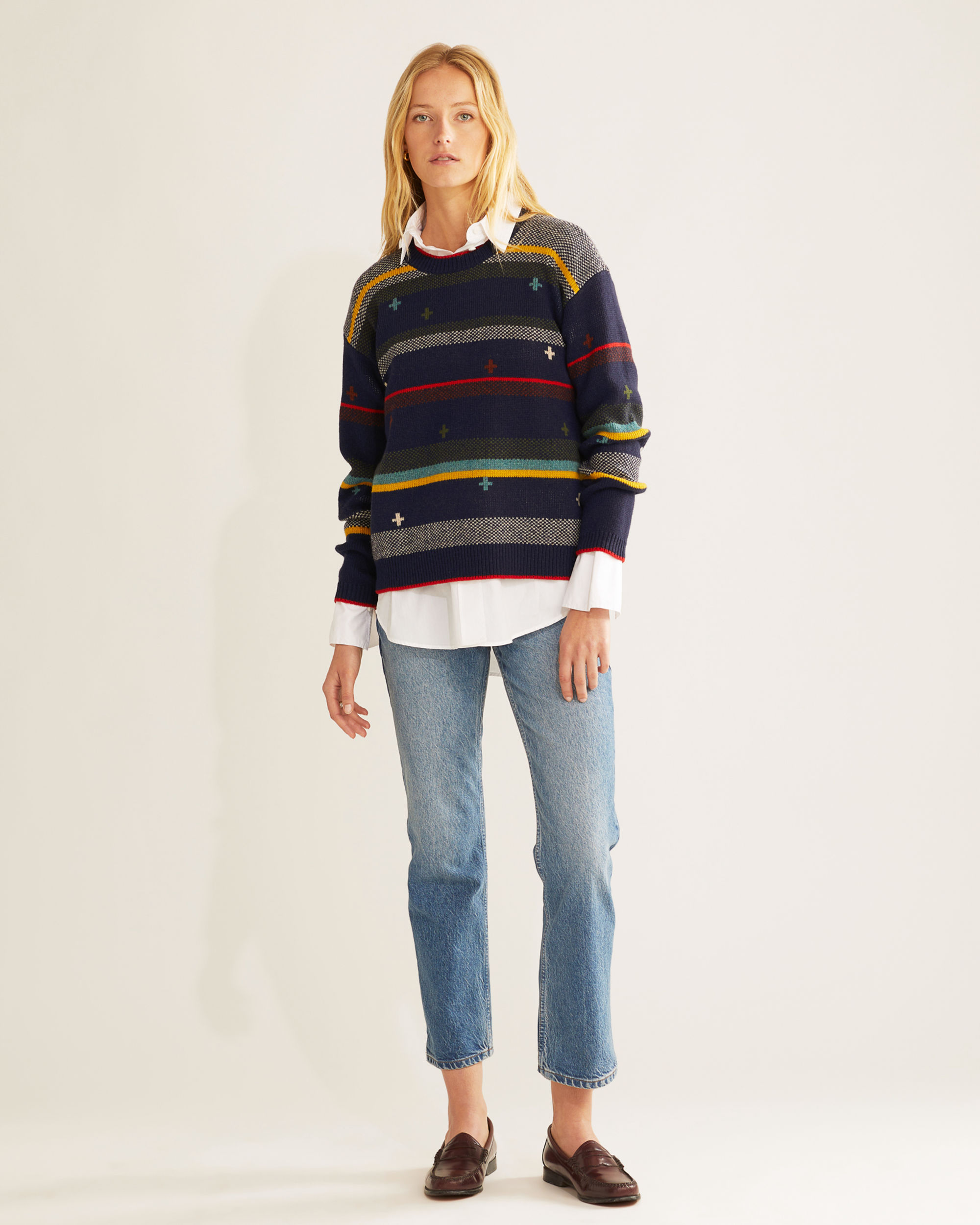 WOMEN'S BRIDGER STRIPE LAMBSWOOL SWEATER