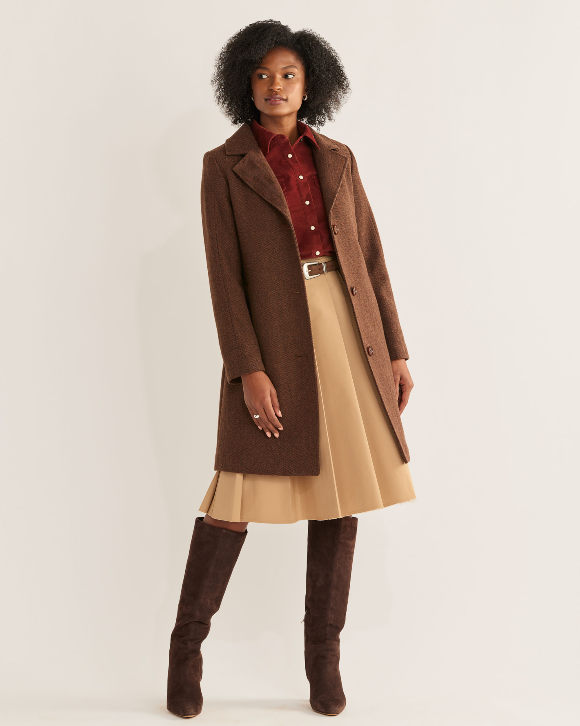 WOMEN'S TWEED WALKER WOOL COAT