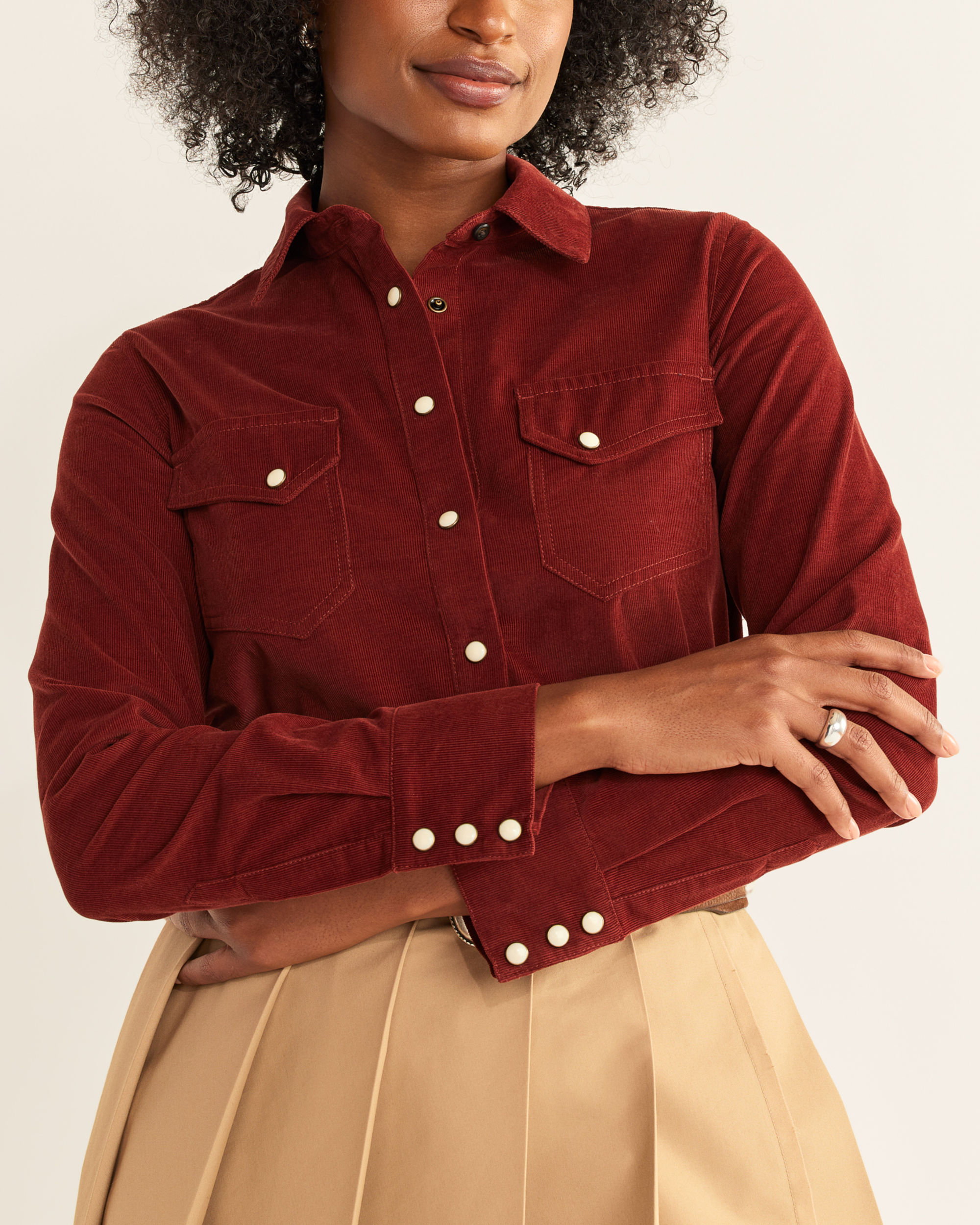 WOMEN'S CORDUROY GAMBLER SHIRT