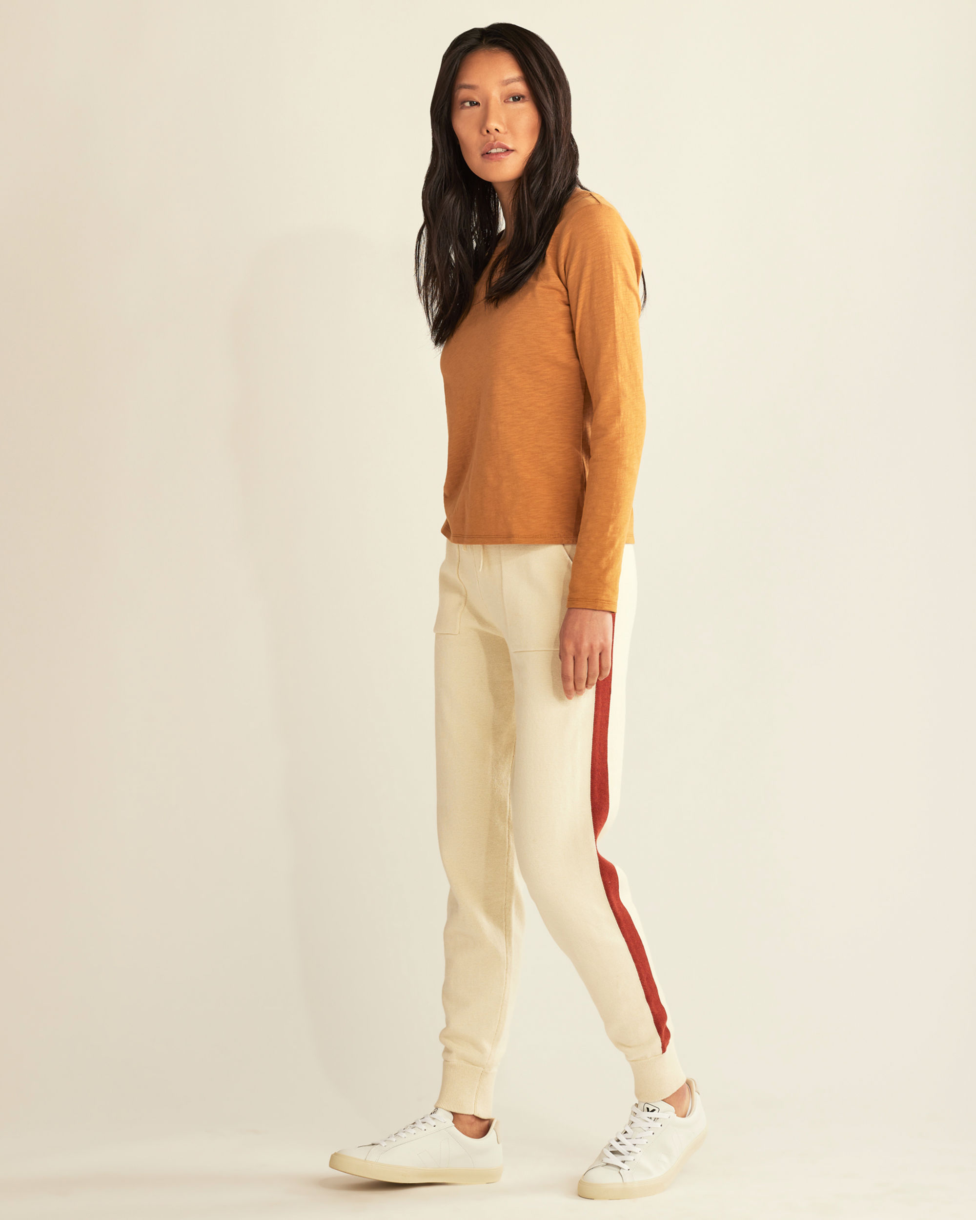 WOMEN'S LONG-SLEEVE COTTON SLUB TEE