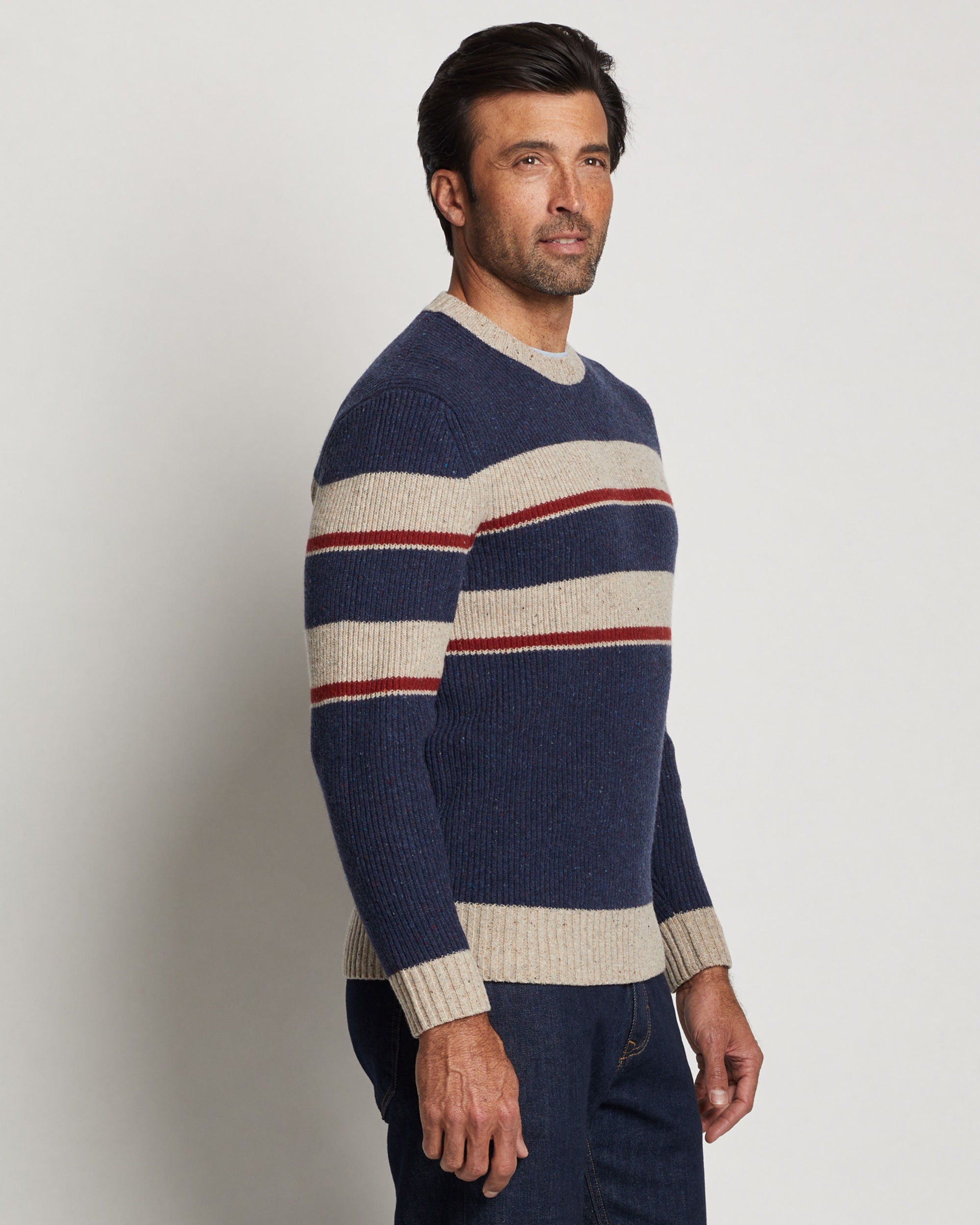 MEN'S PARK STRIPE MERINO SWEATER
