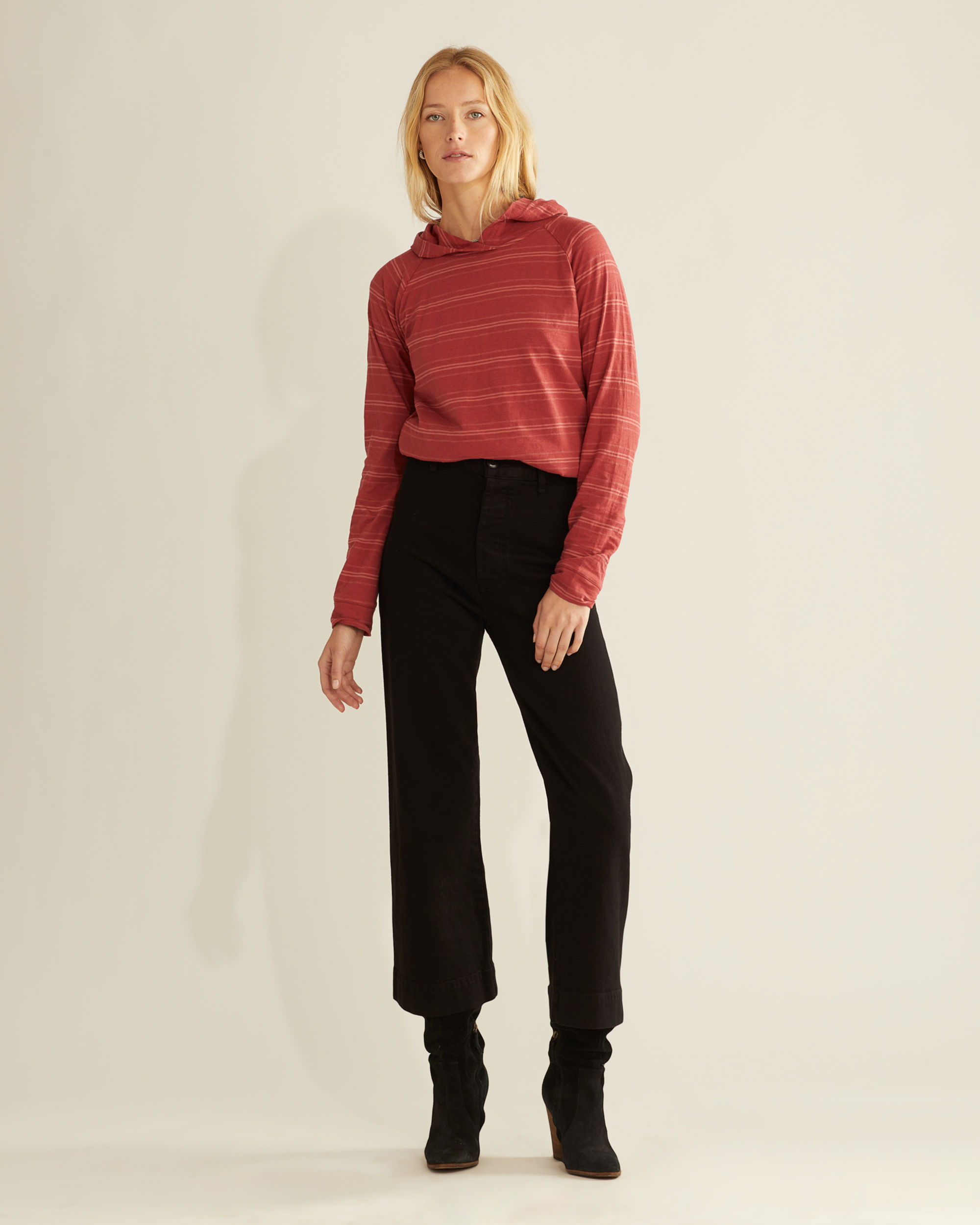 WOMEN'S LONG-SLEEVE COTTON SLUB HENLEY TEE