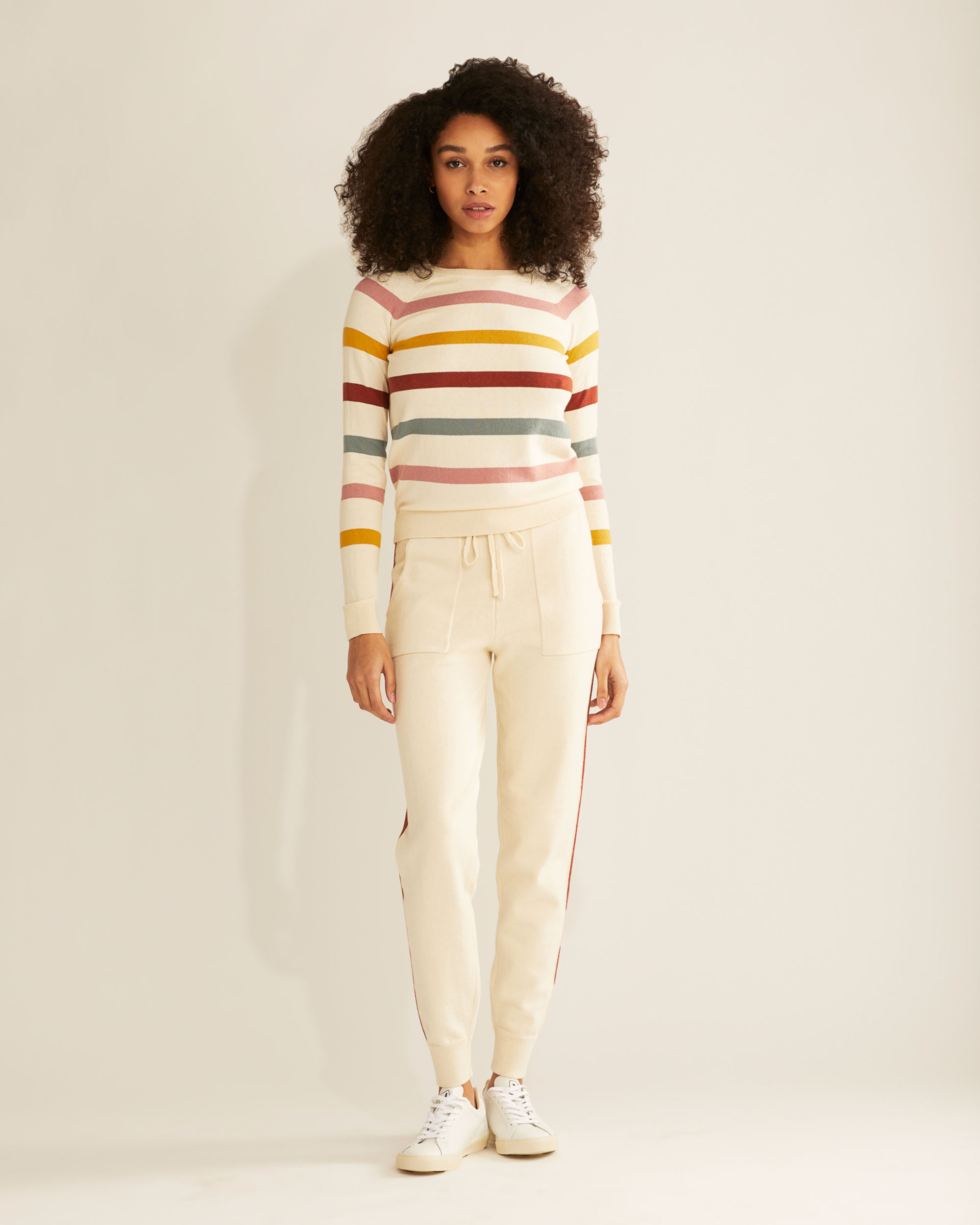 WOMEN'S COZY STRIPED PULLOVER